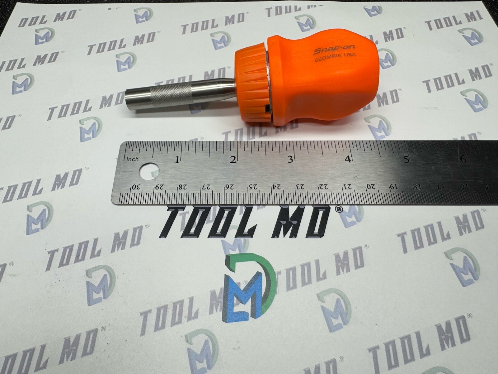 Snap-on Tools USA NEW ORANGE Stubby Hard Handle Ratcheting Screwdriver SSDMR1A
