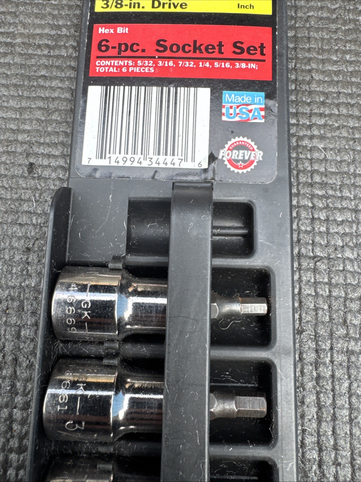 Sears Craftsman USA 6pc Socket Set 3/8 Drive SAE 34447 Hex Bit Tools NOS GK