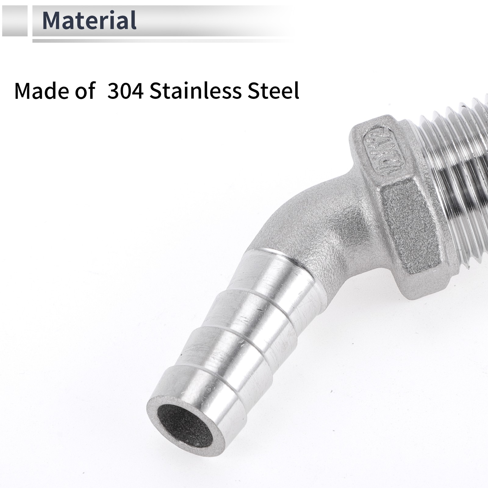 15/32″ OD 1/2″ Beard Fittings for BSPT 45° Beard Elbow with 2 Ties