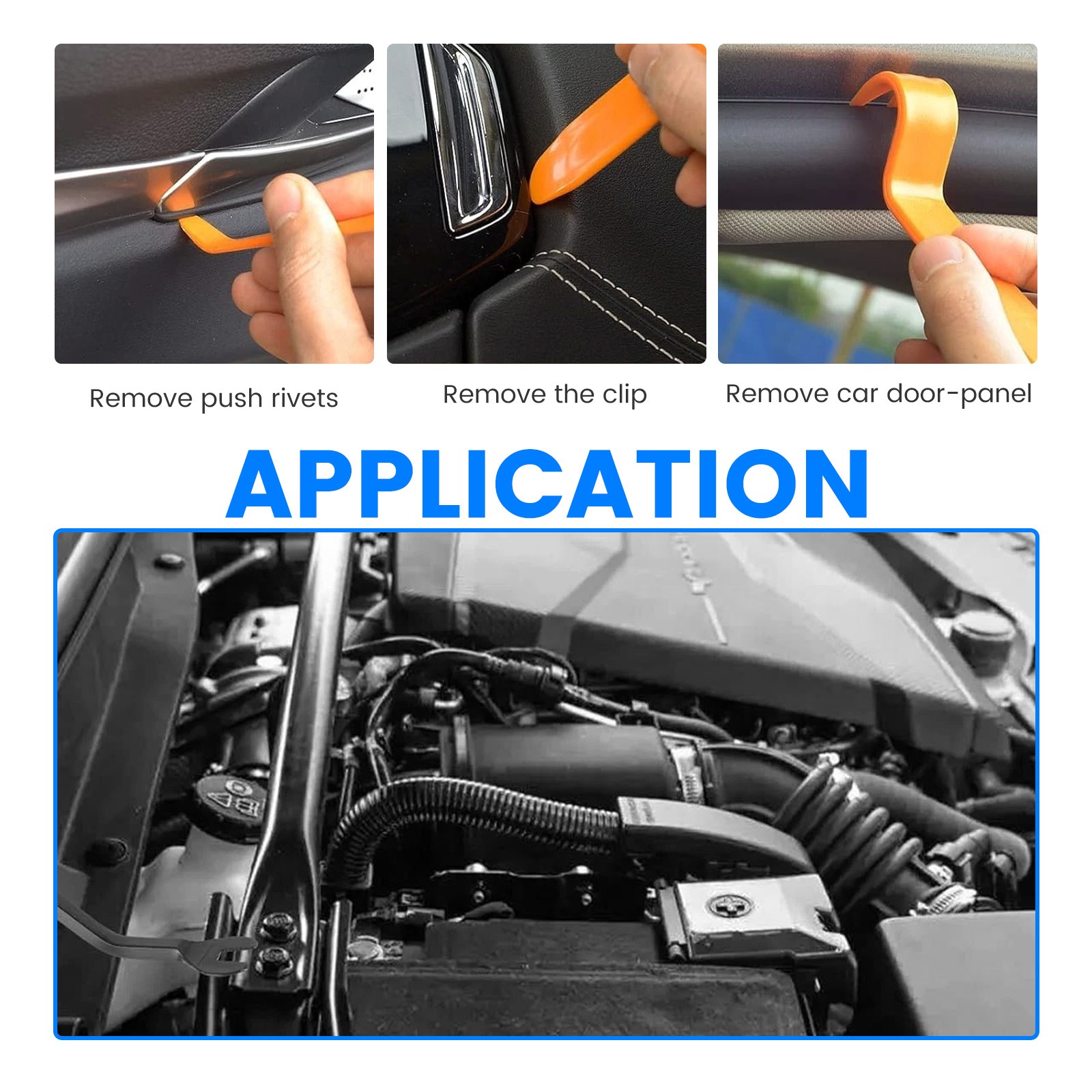 5 Auto Trim Removal Tool Kit Car Panel Door Window Fastener Remover Pry Tool Set