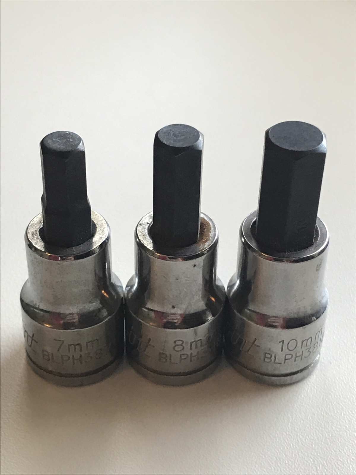 Blue Point 3 Pc Set 3/8″ Dr Hex Allen Metric Sockets BLPH3810 BLPH388 BLPH387