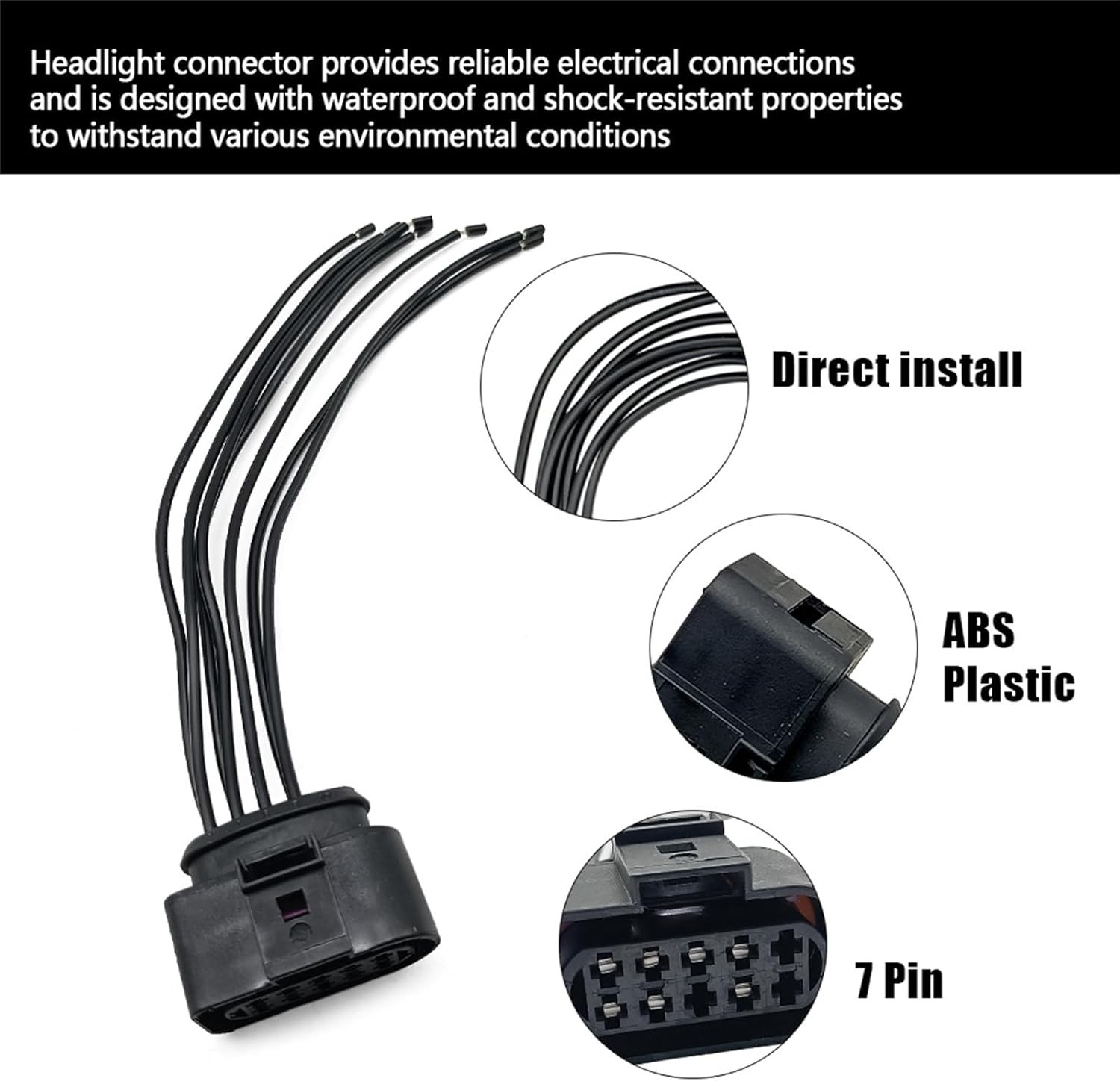 2 Pack Headlight Pigtail Connector Compatible with Kenworth T680 Headlight…