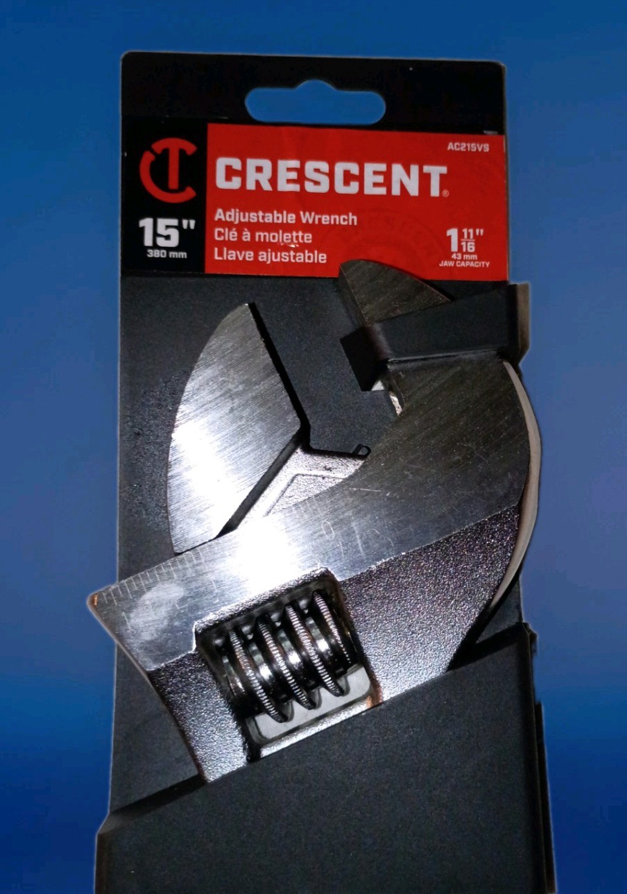Crescent 15″ & 8″ Adjustable 2 Piece Chrome Wrench Set / USA NEW in package