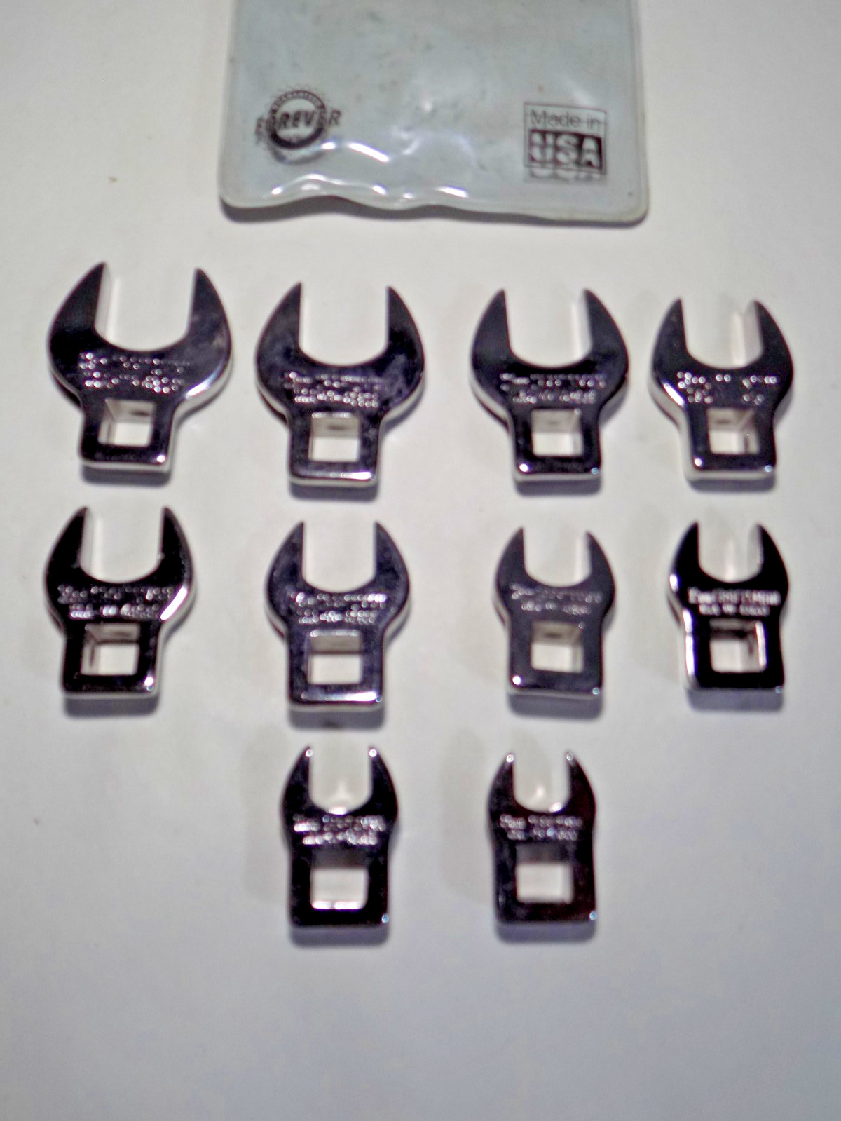 UNUSED? USA Craftsman 4363 10 Pc.3/8″ Dr. Crowfoot Wrench Set 10-19MM-A++
