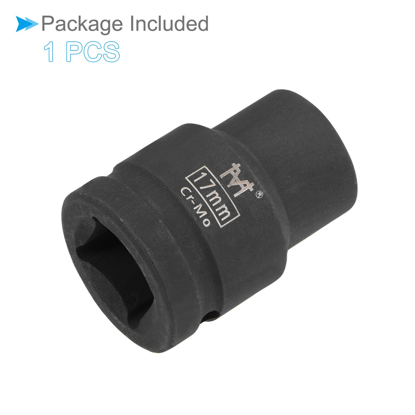6-Point Shallow Impact Socket 3/4-Inch Drive 17mm Socket Cr-Mo Axle Nut
