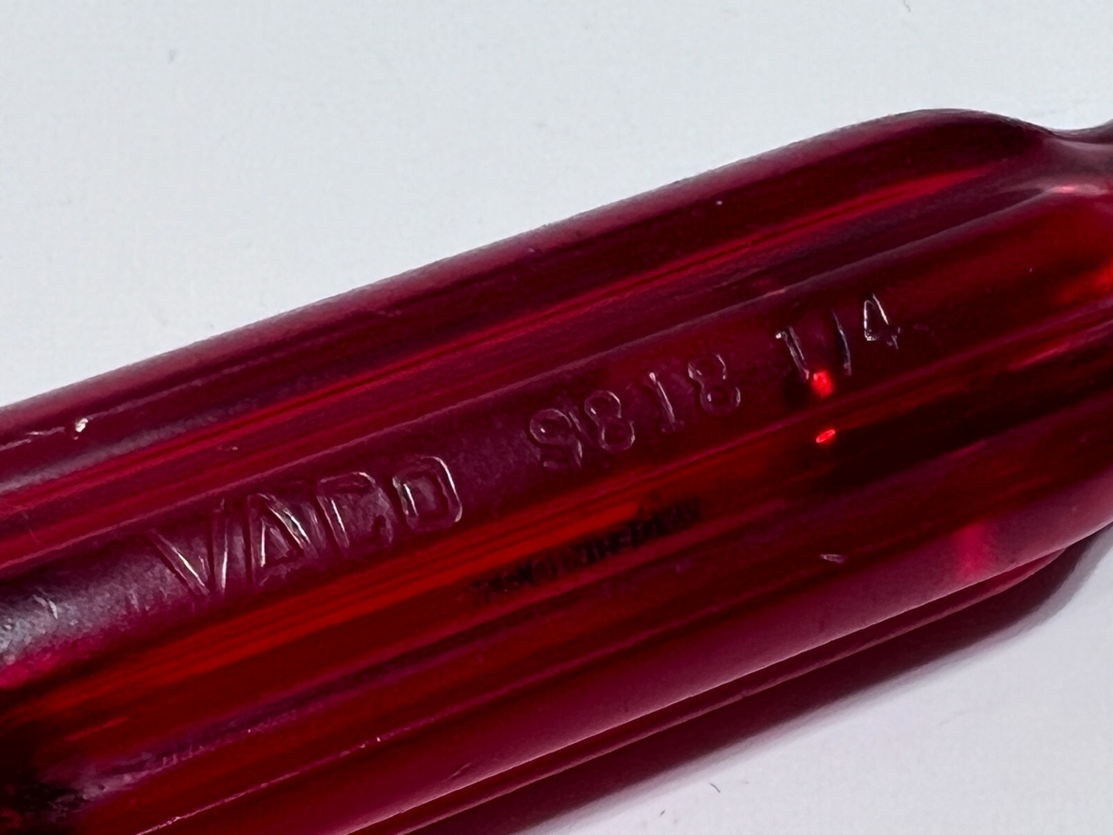 VACO Tools USA S818 1/4” Super Long 22” OAL Nut Driver – Red Hard Handle – Rare