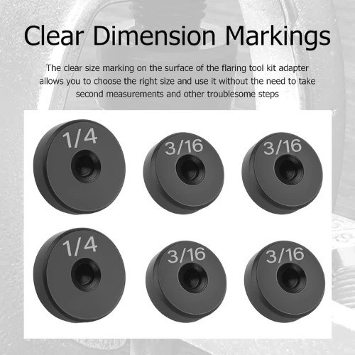 Brake Line Flaring Tool Kit, 6PCS, 3/16″ & 1/4″ Double Flare Tool for Brake Line