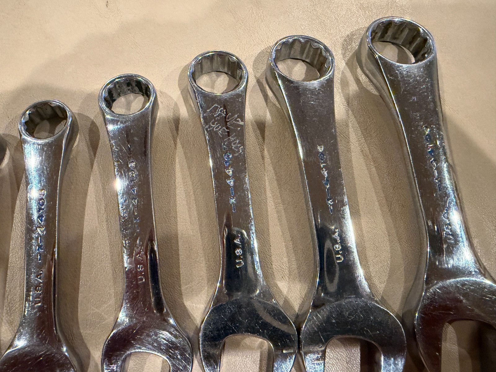 Used Craftsman Professional, 7 PC Stubby Combination Wrench Set SAE, USA made.