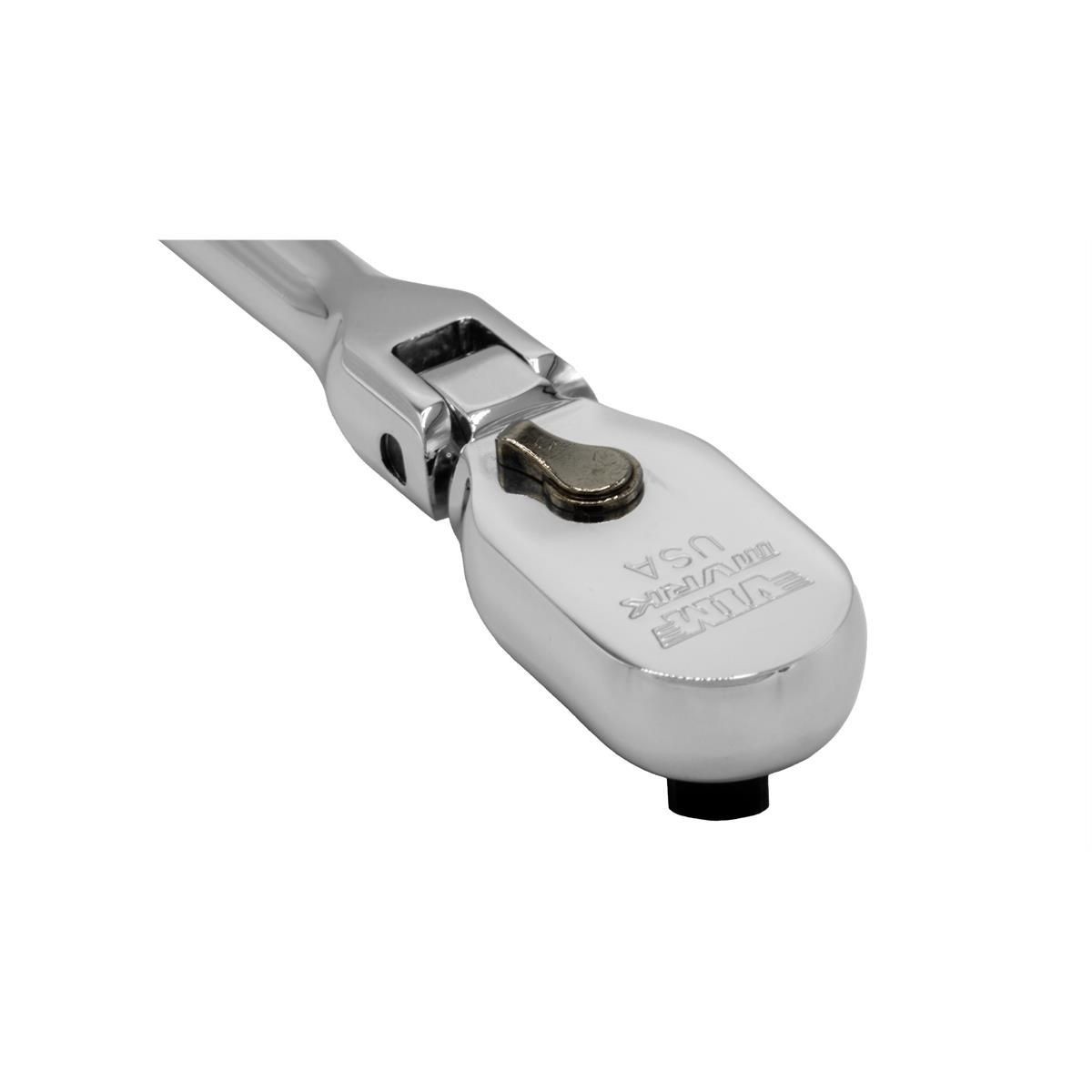 VIM Tools MVRK MVFR6USA 3/8″ Drive 12″ OAL 90T Flex Head Ratchet USA Made Chrome