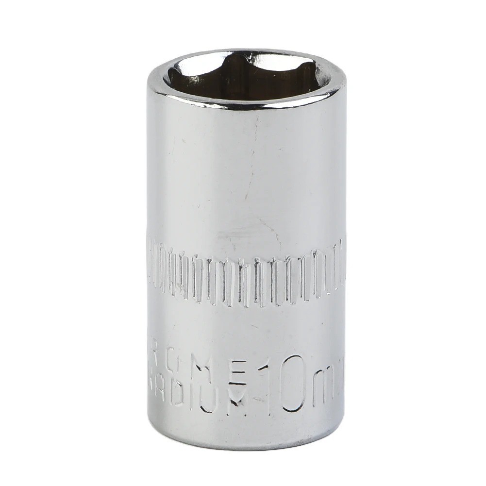 4Pcs 1/4-inch Drive 10mm Cr-V 6-Point Shallow Socket 25mm Length