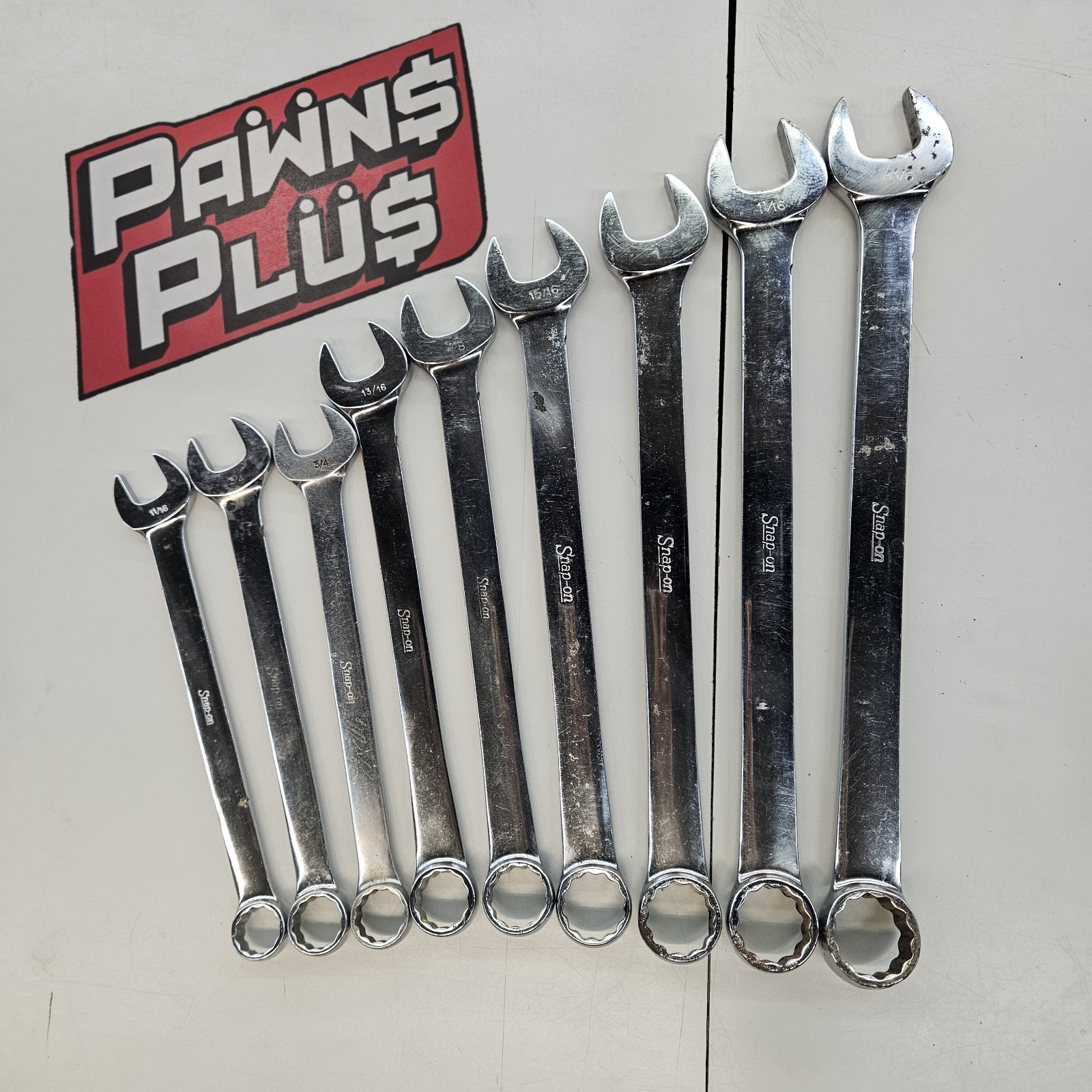 Snap-On Comb Wrench OEX Set 9 Piece SAE 12 Point 22,24,24,26,28,30,32,34,36