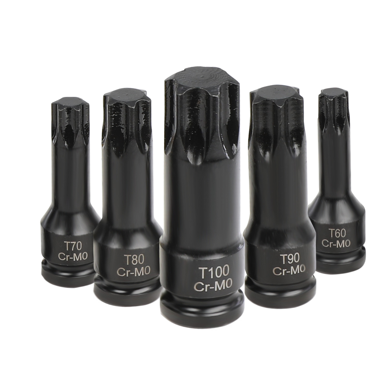 Impact Torx Bit Socket Set 10Pcs / 16Pcs 1/2″ Drive T20-T80 6-Point Star Bits