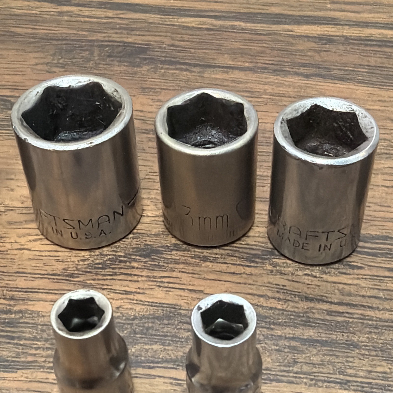 17 CRAFTSMAN Socket Lot METRIC – 6pt – Asst Drive & Sizes Made USA Deep Regular
