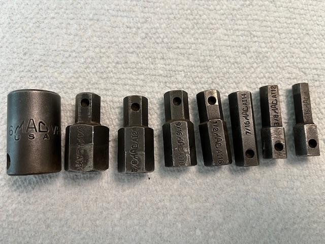 Vintage Mac Tools VT8 SAE Hex Bit Socket Set with Metal Tray