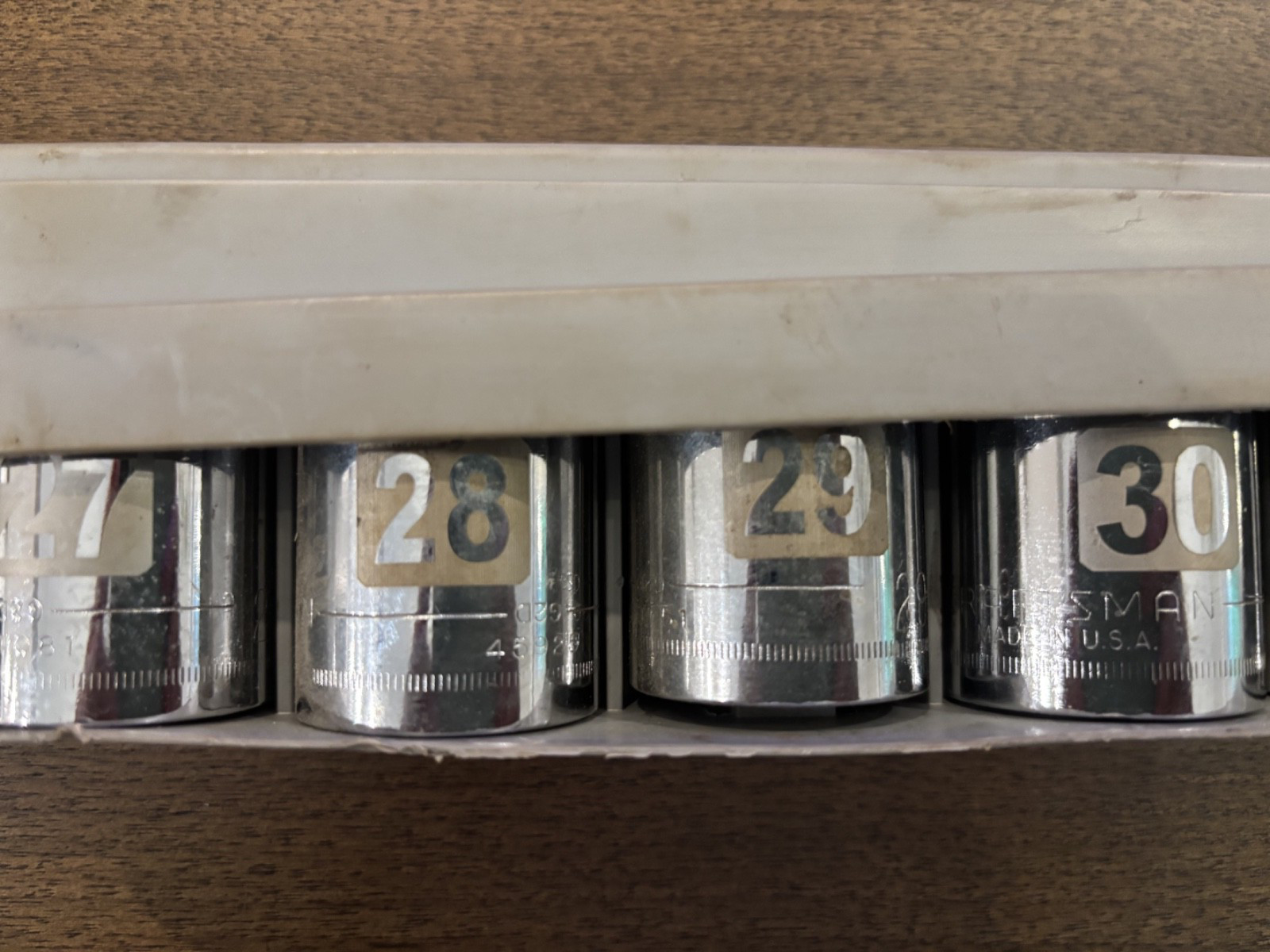 Sears Craftsman USA 1/2” Drive 6pc Metric Easy Read Socket Set 27-36mm 34575