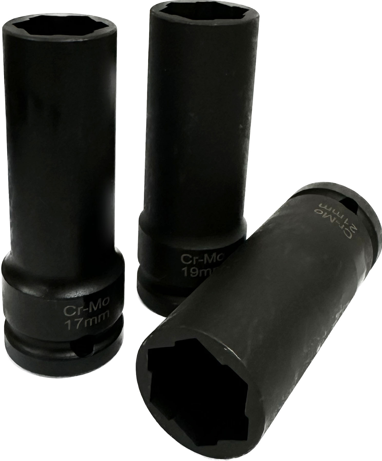 3pcs 1/2″ Dr. Damaged Wheel Lug Nut Removal Impact Socket Cr-Mo 17mm 19mm 21mm