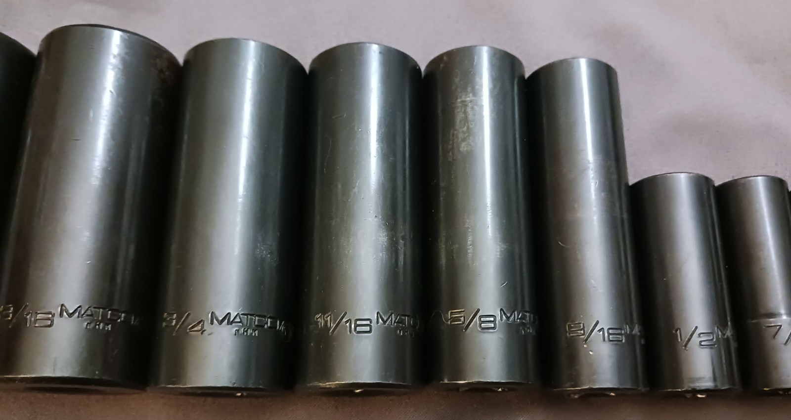 VTG Matco Tools 10pc 3/8″ Drive SAE Deep Impact Socket Set 5/16-7/8″ 6-Point USA