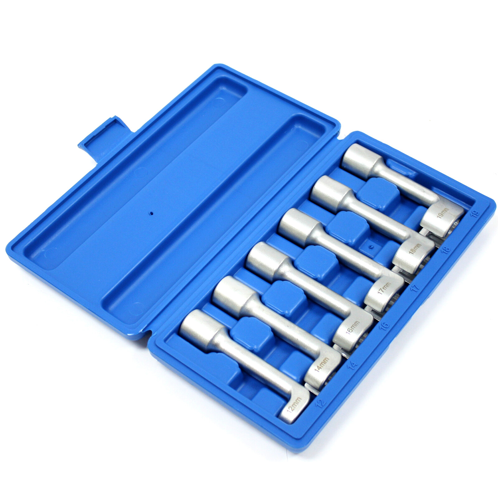 6pcs L-Type Open Ended Ring Diesel Fuel Injector Line Socket Wrench Set 12-19mm