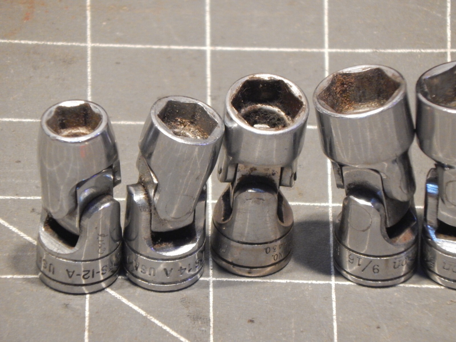 Snap On 7Pc SAE 3/8″ Drive Universal Swivel Socket Set 3/8″ 3/4″ 6Pt Dr FS FS24