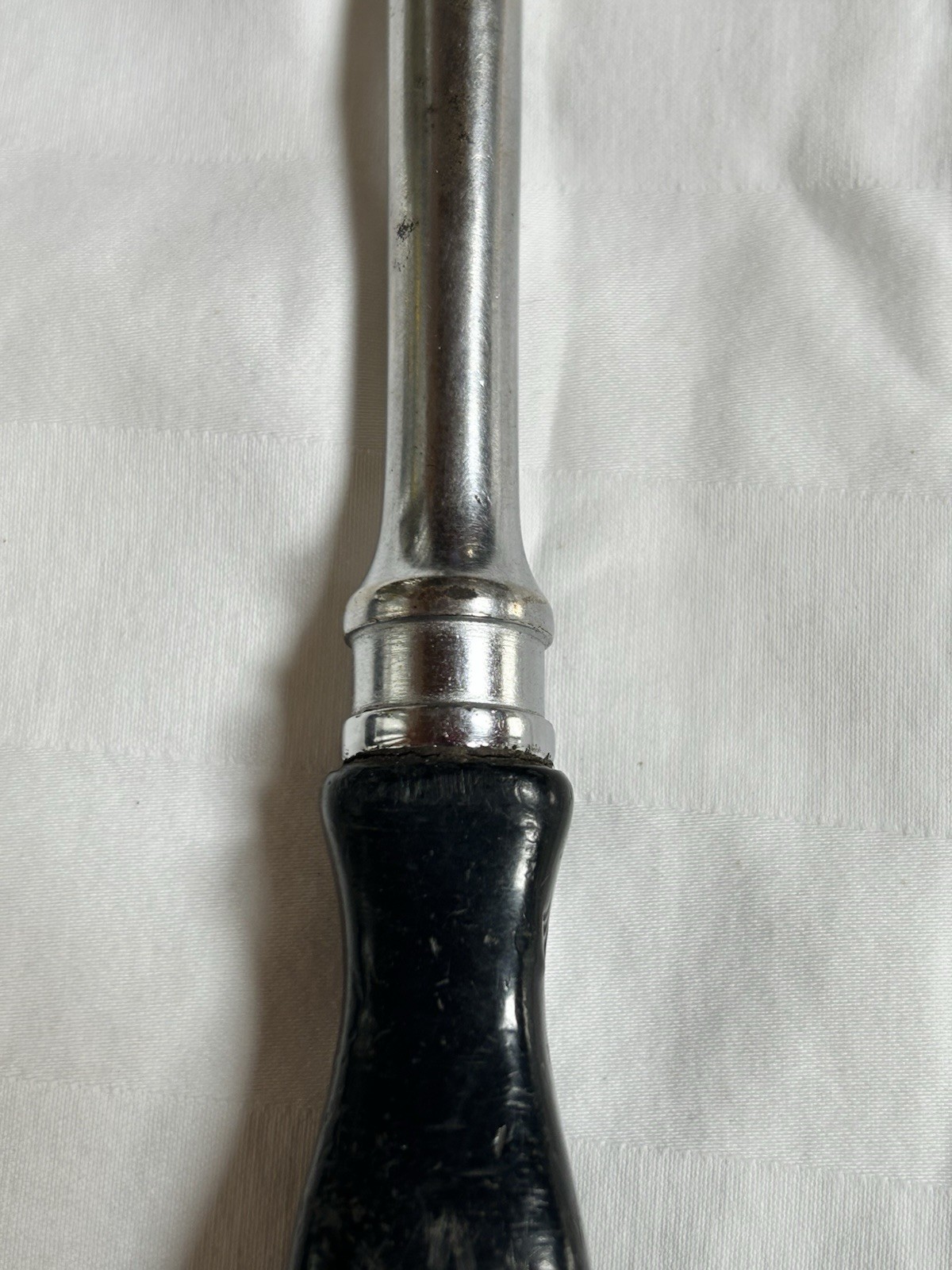 Snap On Tool 3/8 Drive Socket-Ratchet F726 Black Hard Handle 8” Long Unmarked