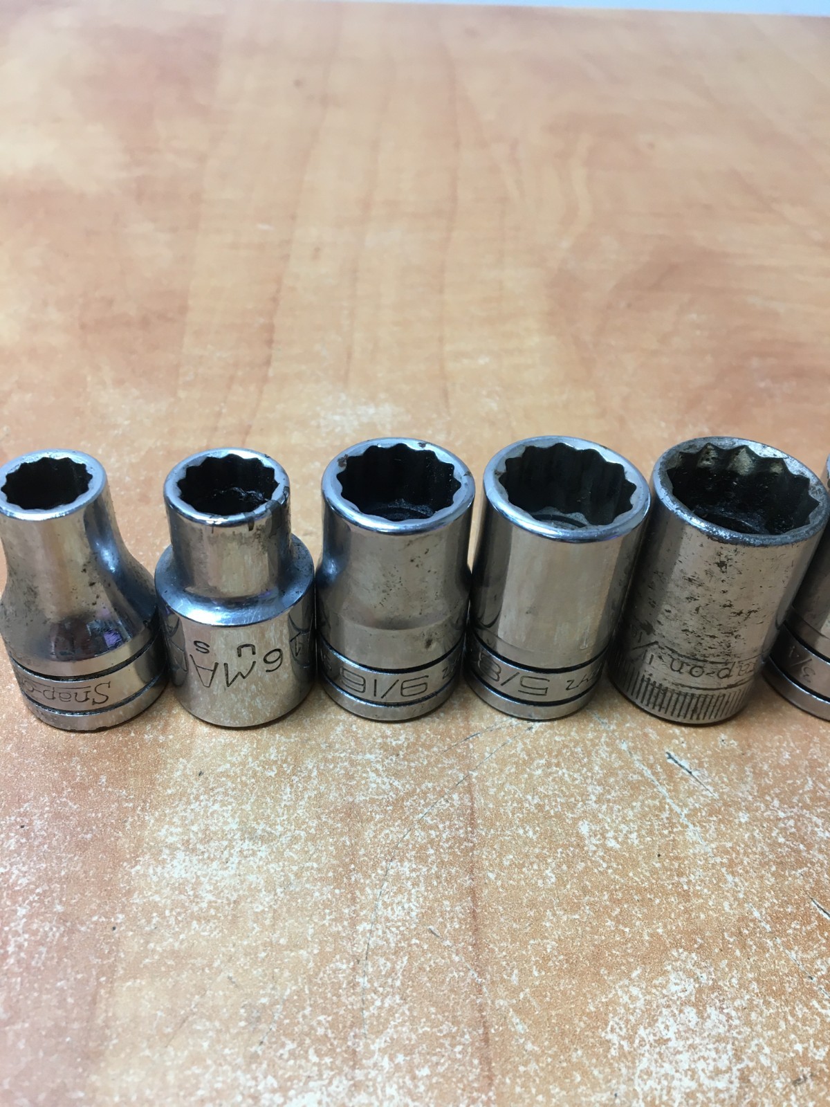 Snap On 1/2 Drive SAE Mix Shallow Set Of 8 TW-SW 3/8 to 15/16″ SW301 TW261
