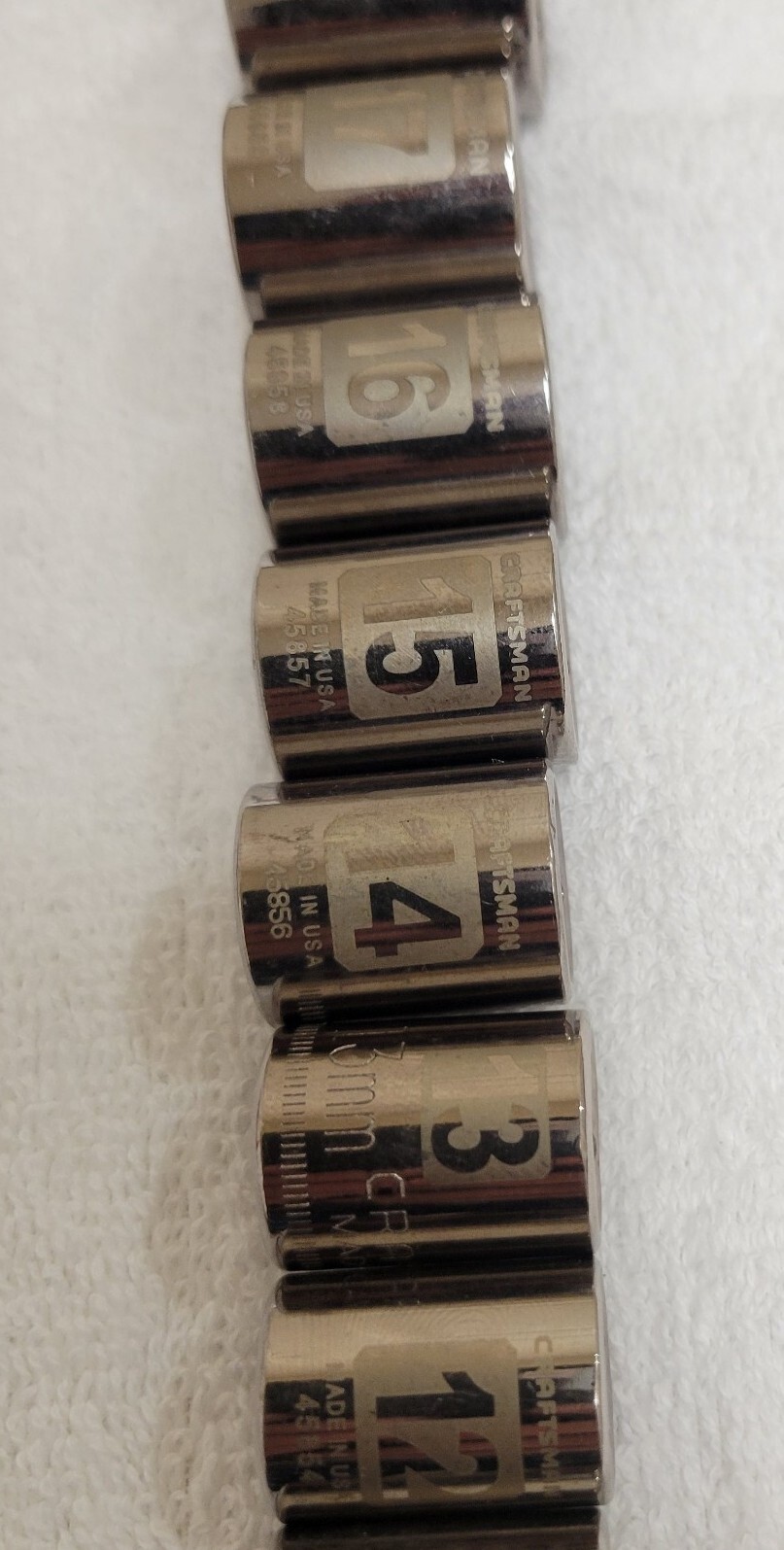 Craftsman 3/8″ Dr Metric Shallow Socket Set laser-etched 6-Point 14-pcs 6mm-19mm