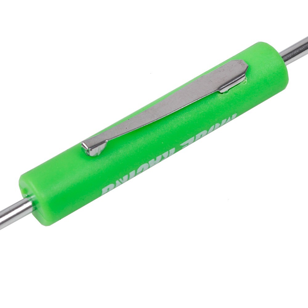 Green 10PCS Mini Pocket Screwdriver Flat Head Tip with Phillips Top Pocket Clip