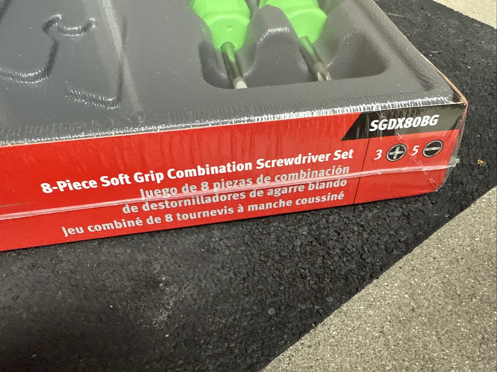 ForSnap On Green Tools Screwdriver Set 8 Pc.Combination Soft Instinct Handle New