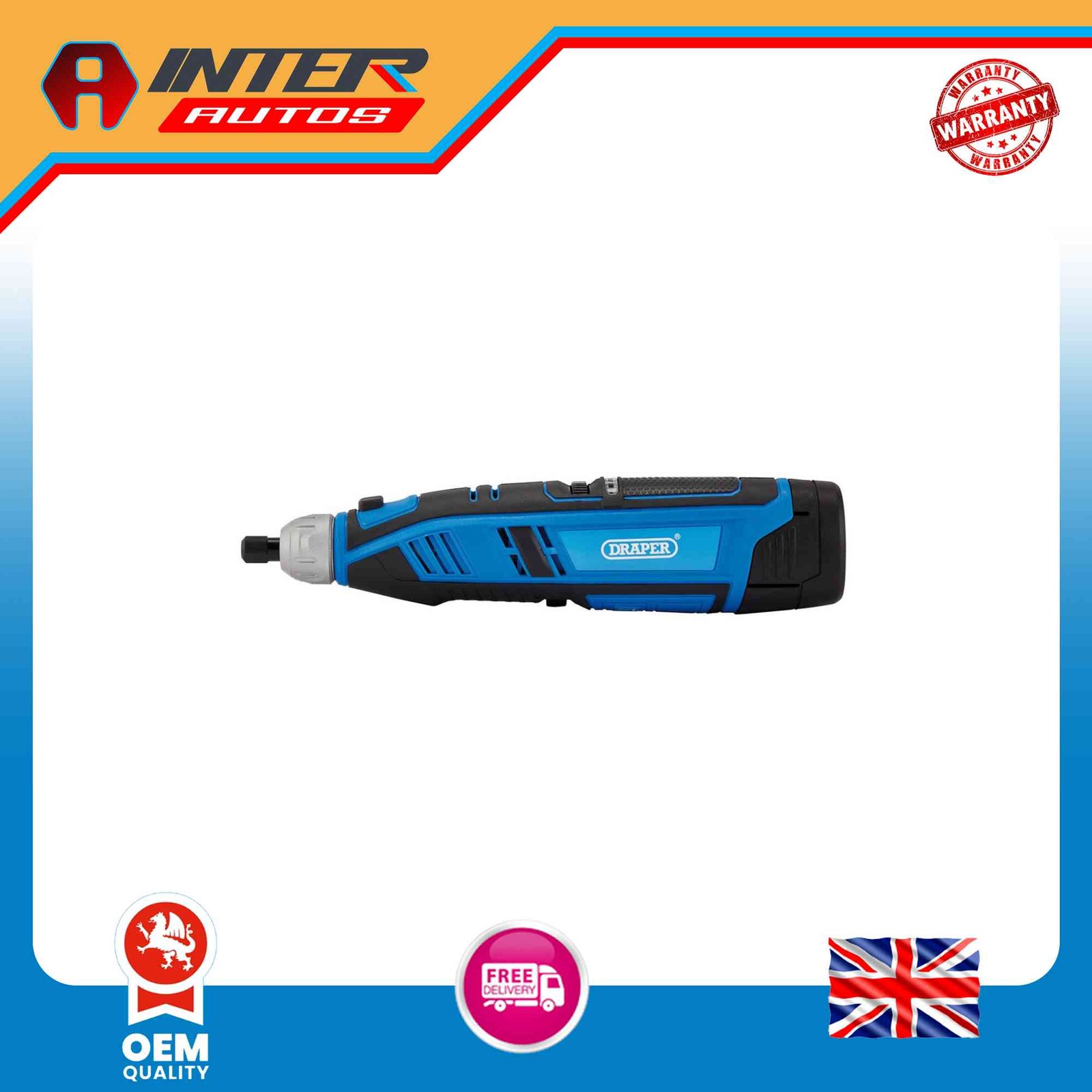 Draper 12V Rotary Multi-Tool Kit, 1 x 1.5Ah Battery, 1 x Fast Charger (50 Piece)
