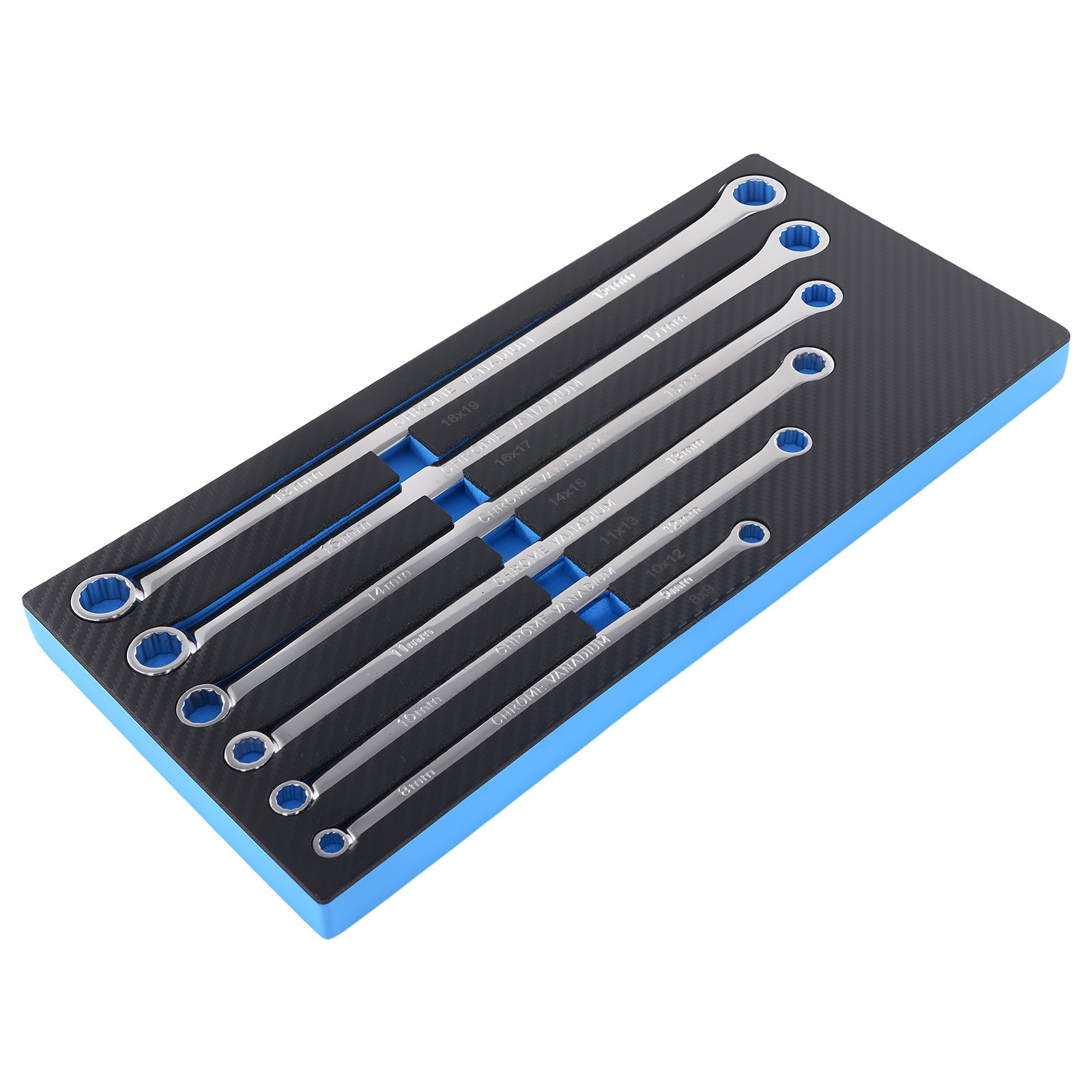 Box-End Wrench Set 6PC Extra Long Metric Heavy Duty 12 Point Steel 8-19mm