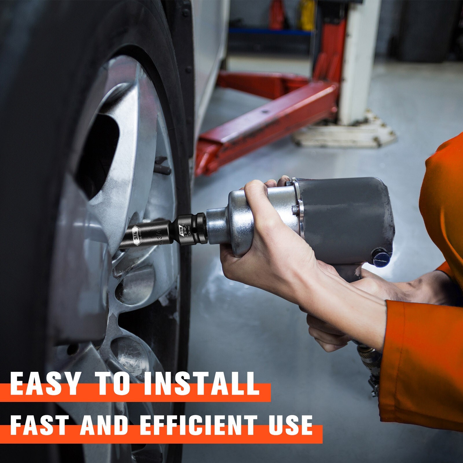 Boen Impact Wrench 1/2 Inch Brushless Electric, With 8 PCS Socket Adapter set，75