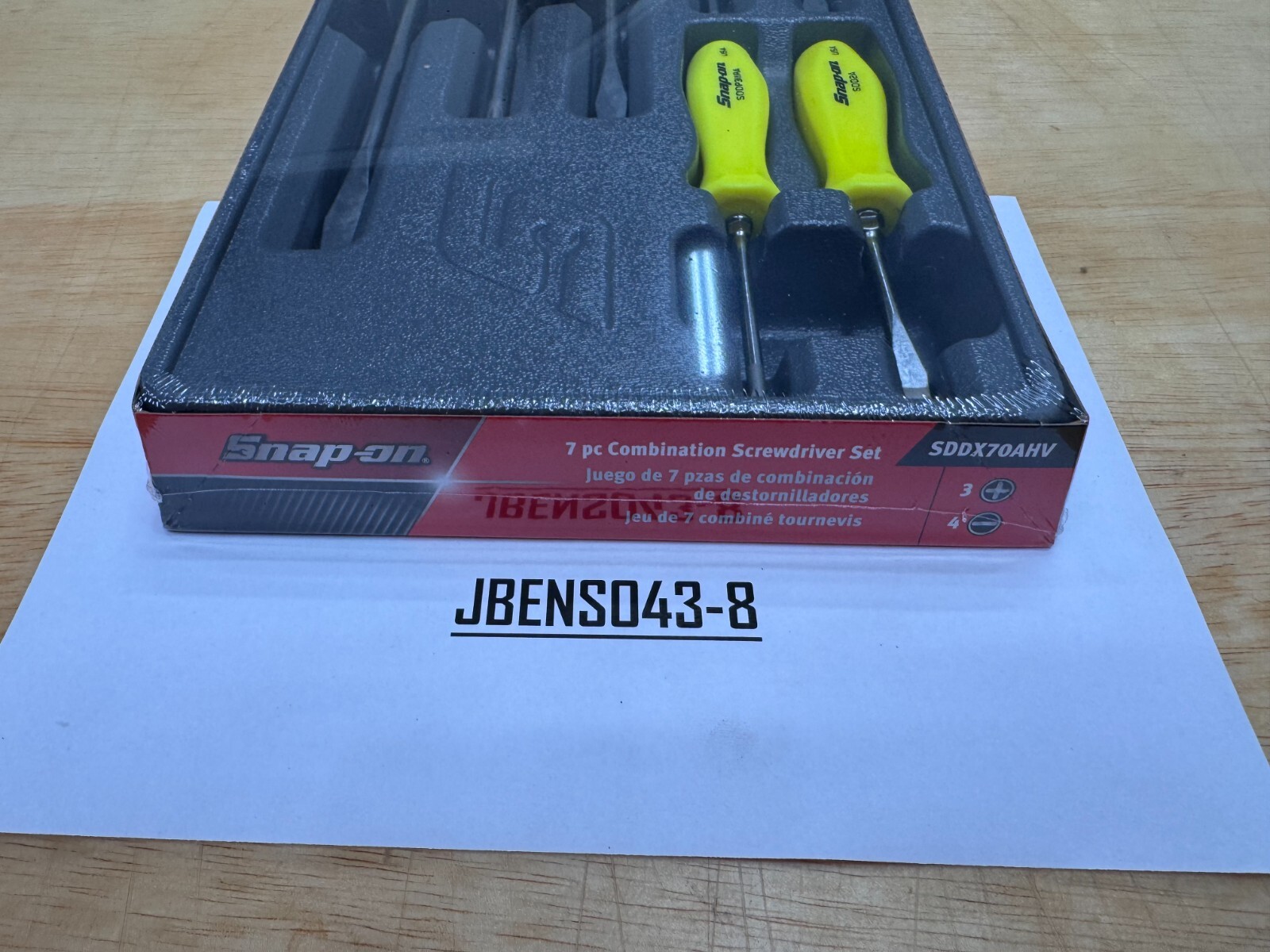Snap-on Tools USA NEW 7pc HI-VIZ Hard Grip Combination Screwdriver Set SDDX70AHV