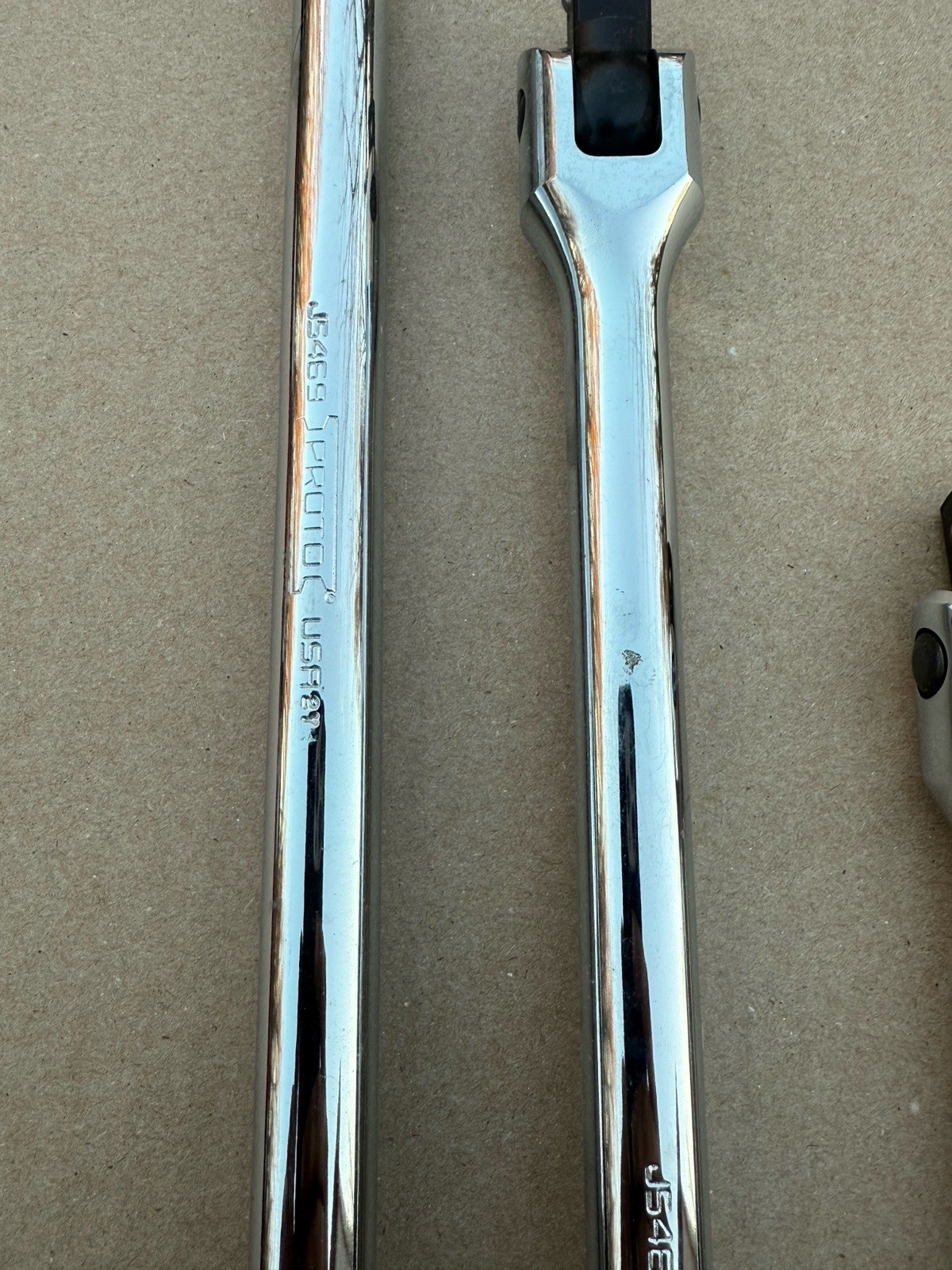 Proto 3pc 1/2” Drive Breaker Bar Set 24”, 18” & 15” w/ Knurled Handle Chrome NEW