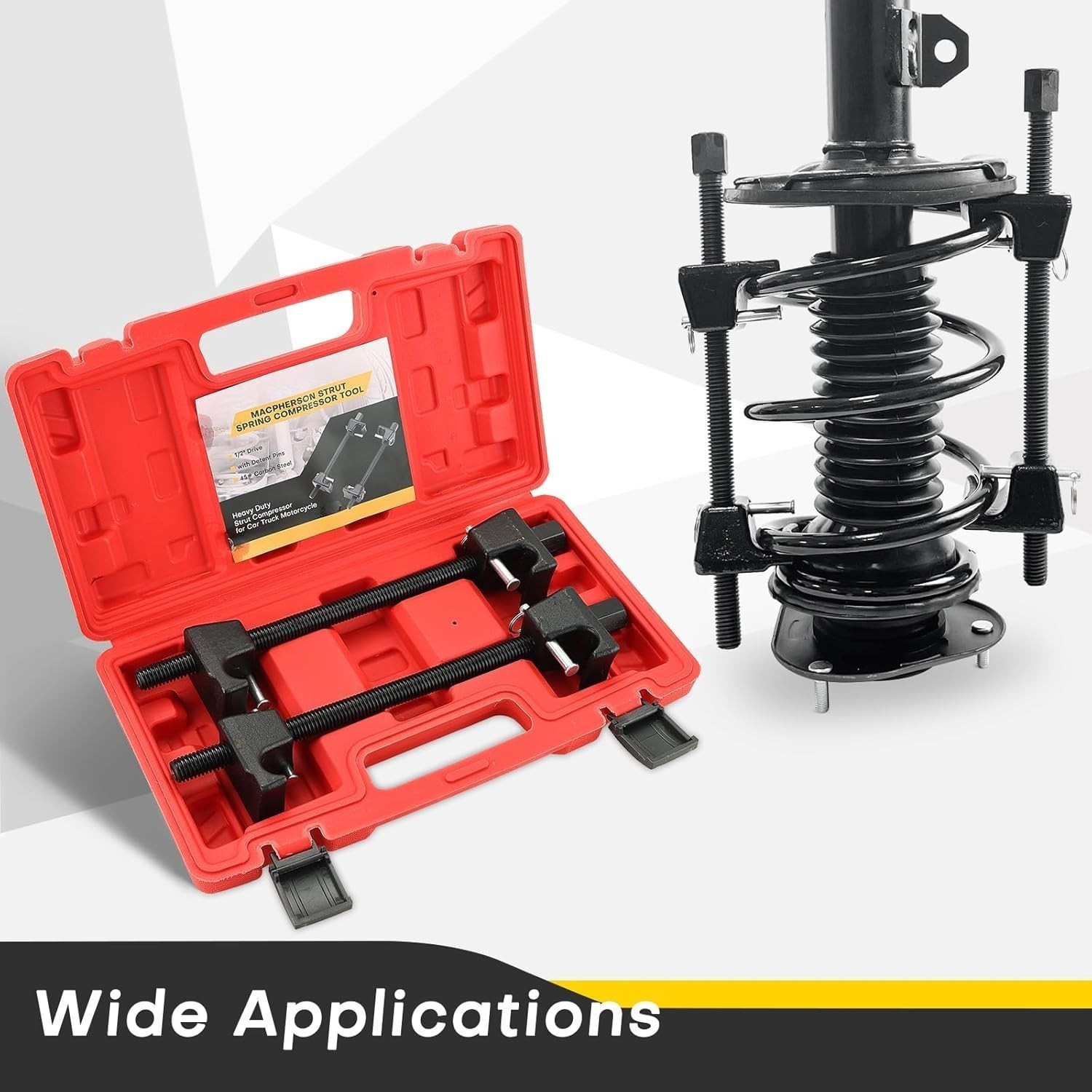 Compresor de Resortes Suspensión 300mm 2Pzs Auto Moto Camión Cuadrado 1/2″