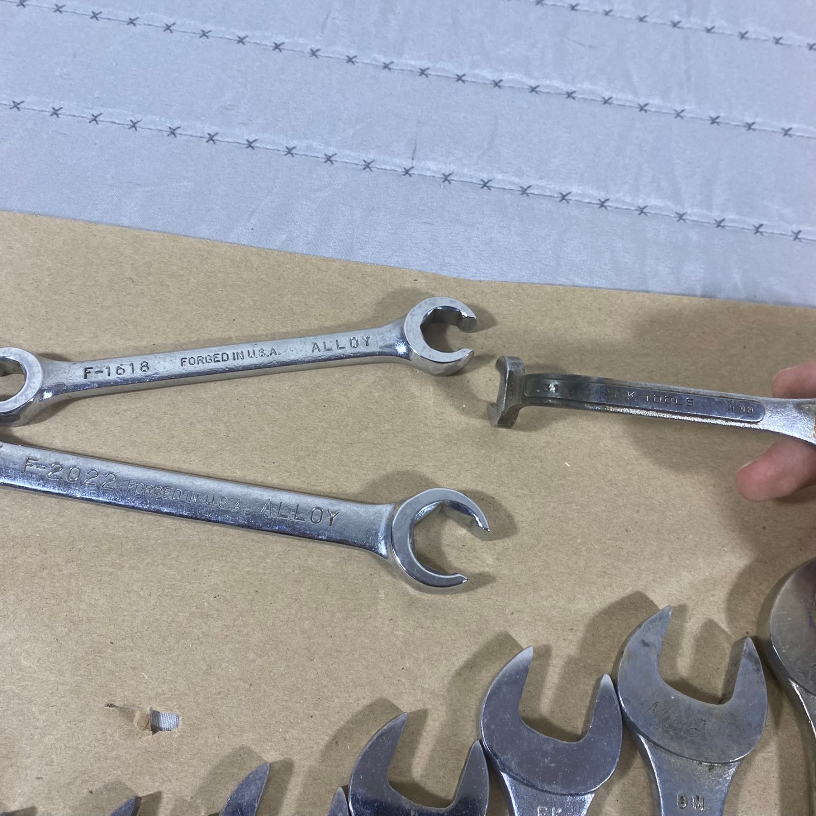 Vtg SK Tools USA 12 Point Combination Wrench Lot Metric & SAE 9mm 14–19mm 21,22