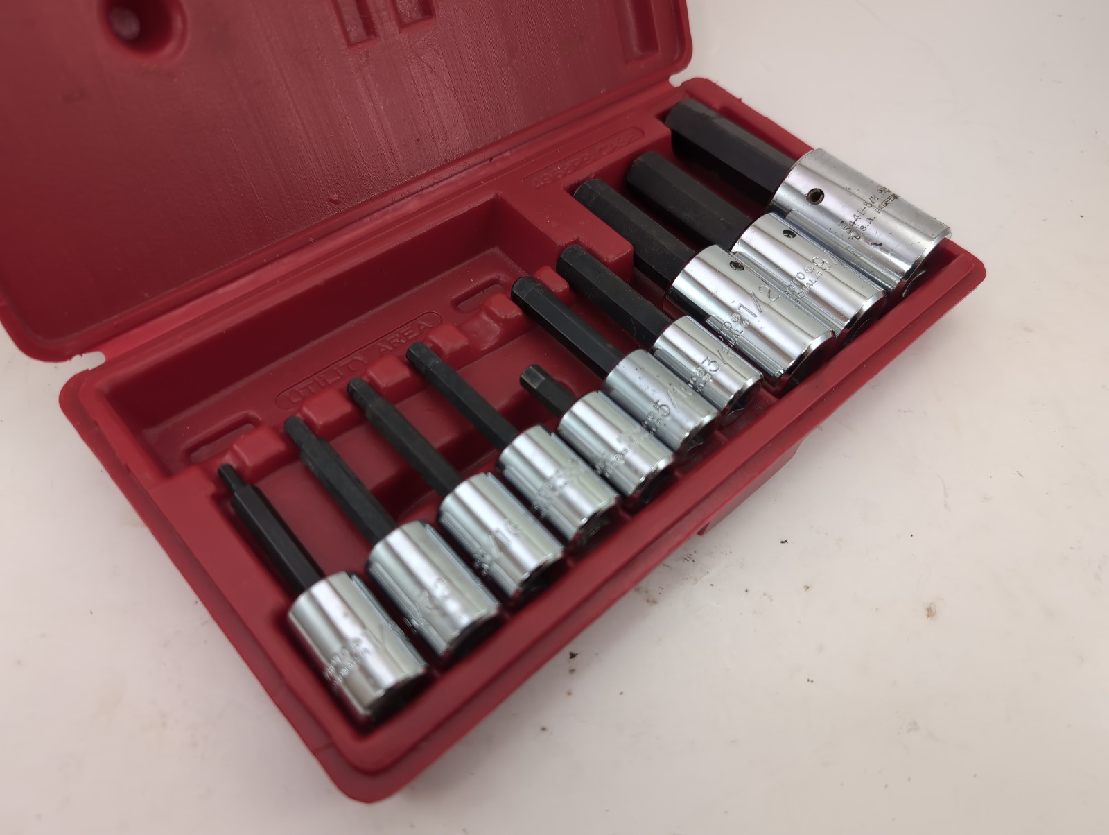 Proto 10pc 1/2″ & 3/8″ Drive SAE Hex Bit Socket Set w/Original Case Made in USA