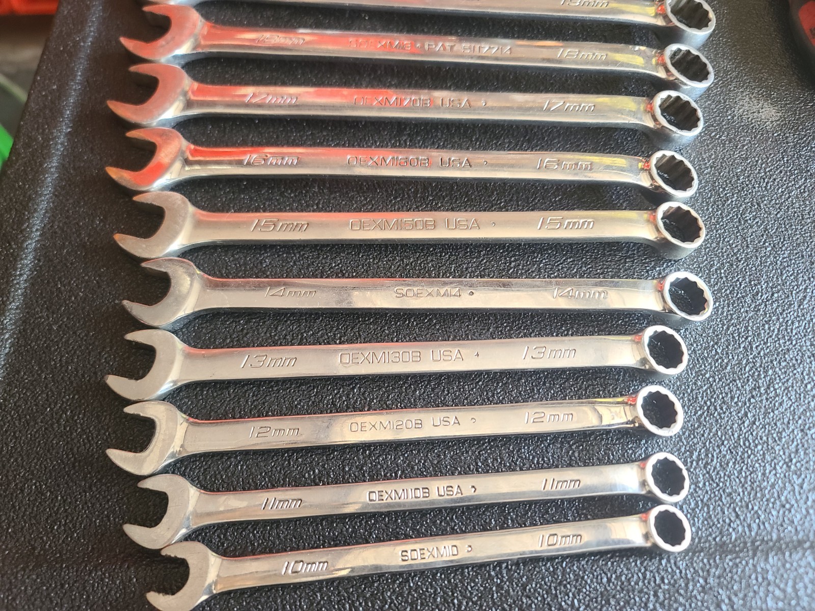 SNAP-ON 10PC METRIC 12PT FLANK DRIVE SHORT COMBINATION WRENCH SET 10-19MM