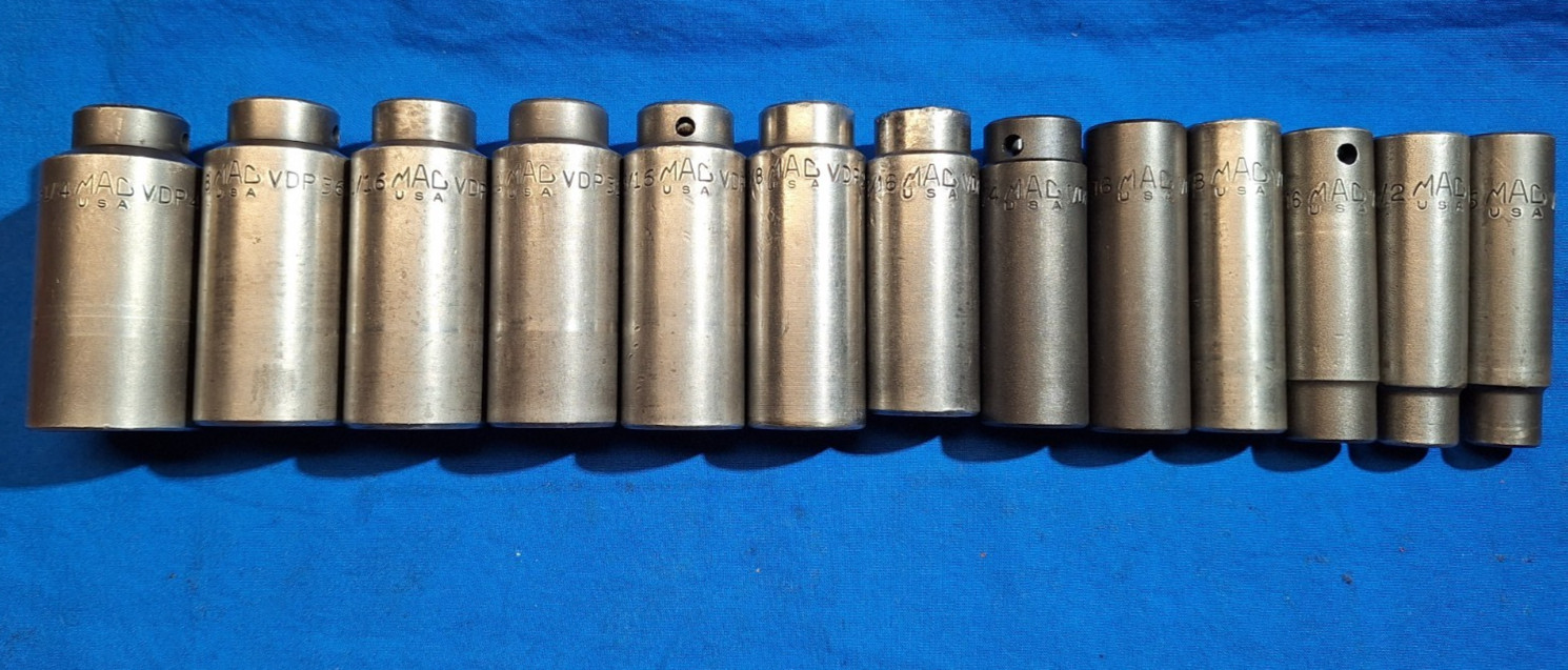 Mac Tools SVDP136BRPT 13pc SAE 1/2″ dr deep 6 pt impact socket set 1-1/4″-7/16″