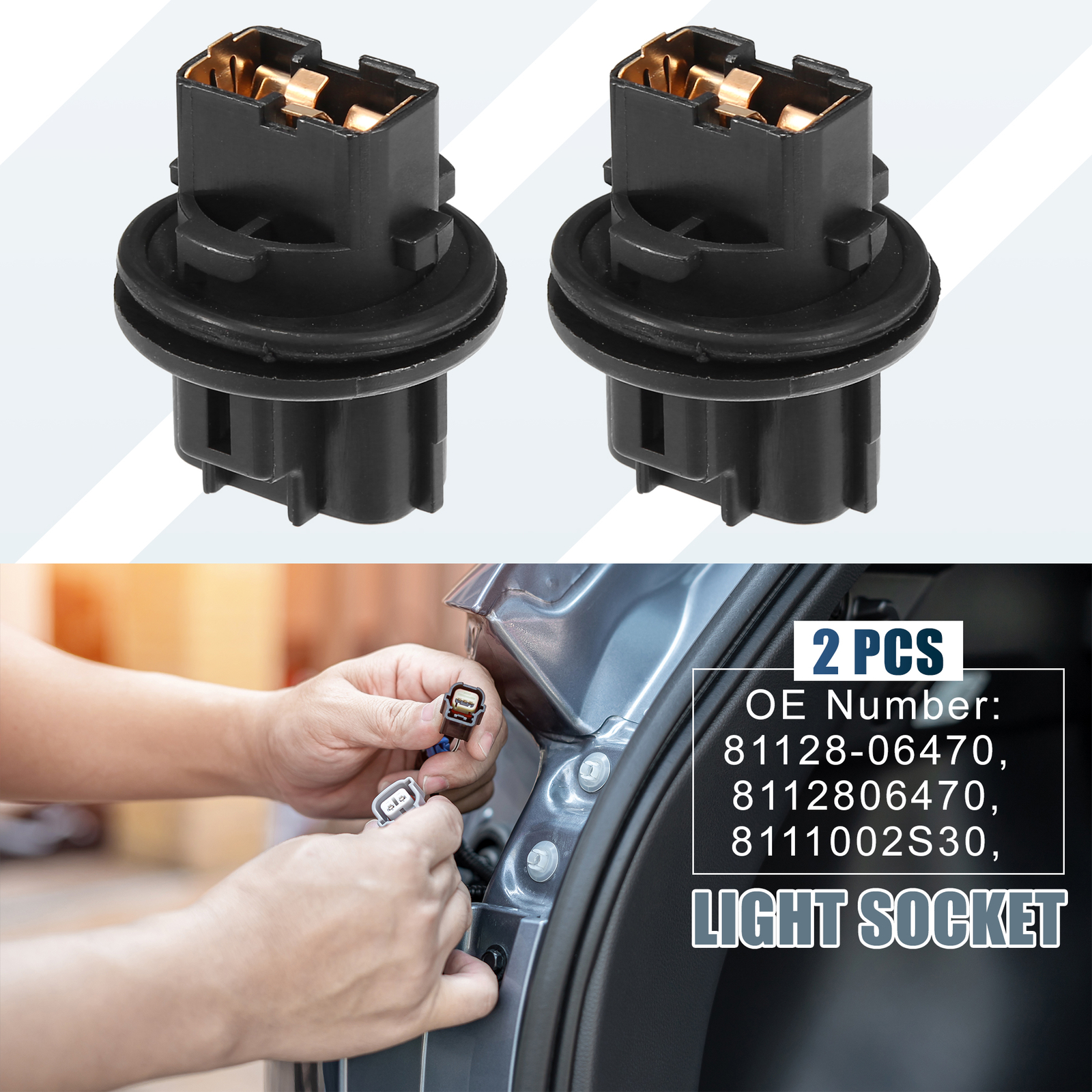 2pcs Front Turn Signal Light Lamp Bulb Holder 81128-06470 for Toyota Camry 2012+