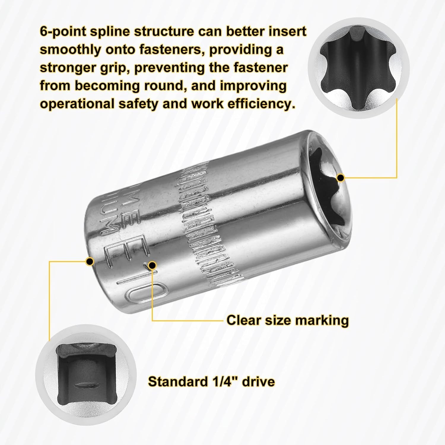 2pcs E10 External Torx Socket Set Compatible with Automotive Machinery 1/4″ D…
