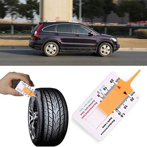 CAR TYRE DEPTH TREAD GAUGE VAN BIKE KEYRING SMALL POCKET SIZE MEASURING PORTABLE