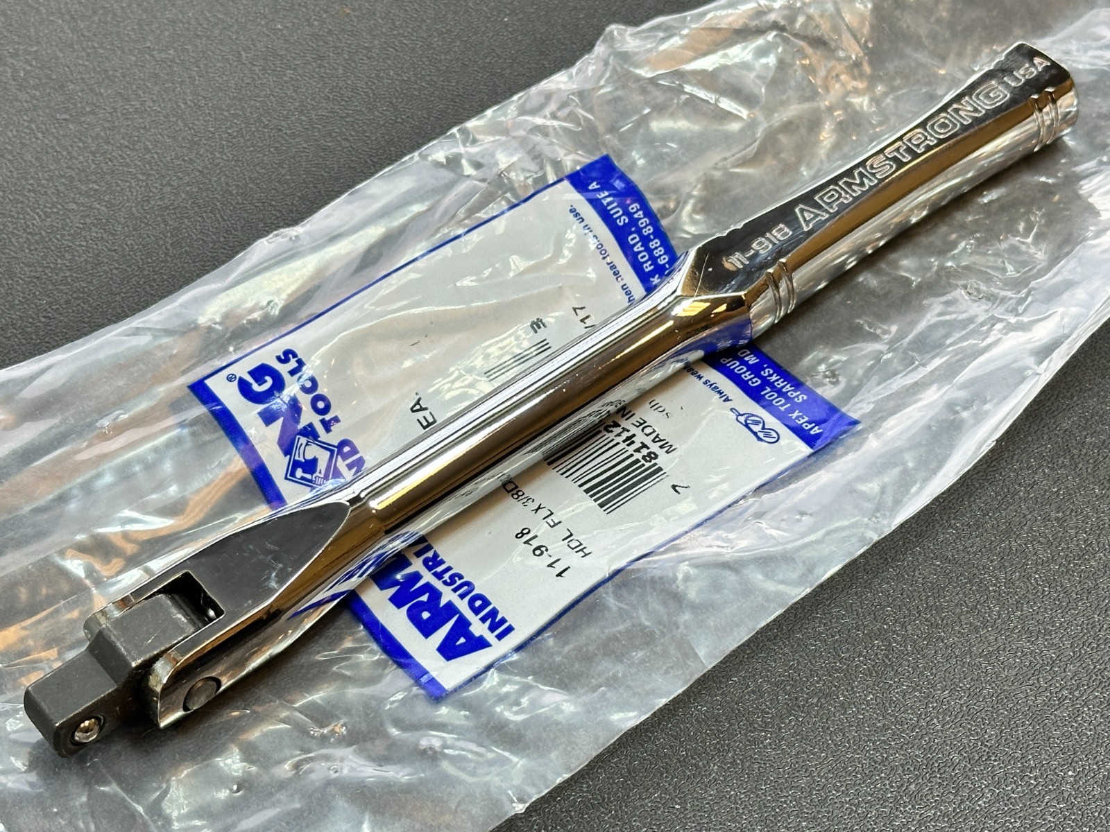 NEW Armstrong Tools USA Full-Polished Chrome Ergo Grip 3/8″ Drive Breaker Bar