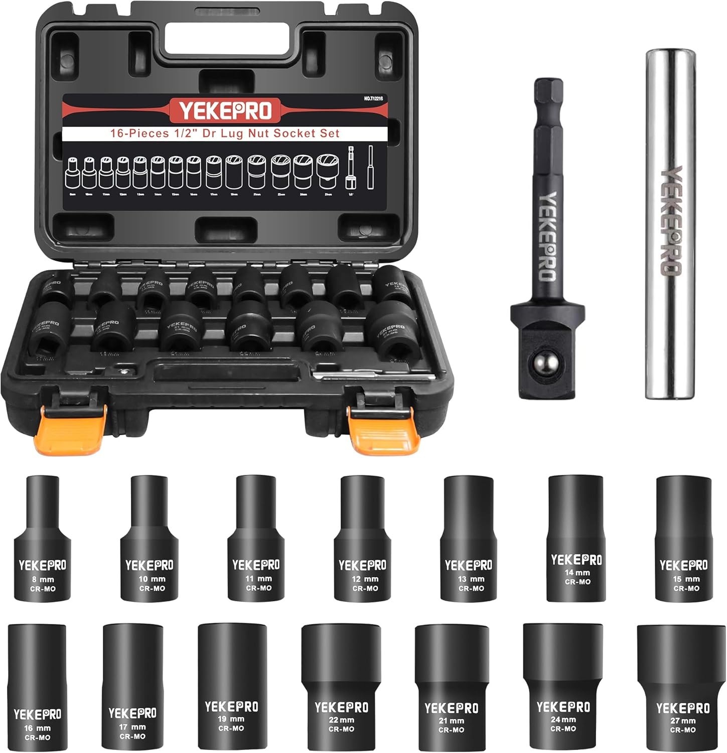 Professional 16-Piece Impact Twist Socket Set for Rusted & Damaged Fasteners