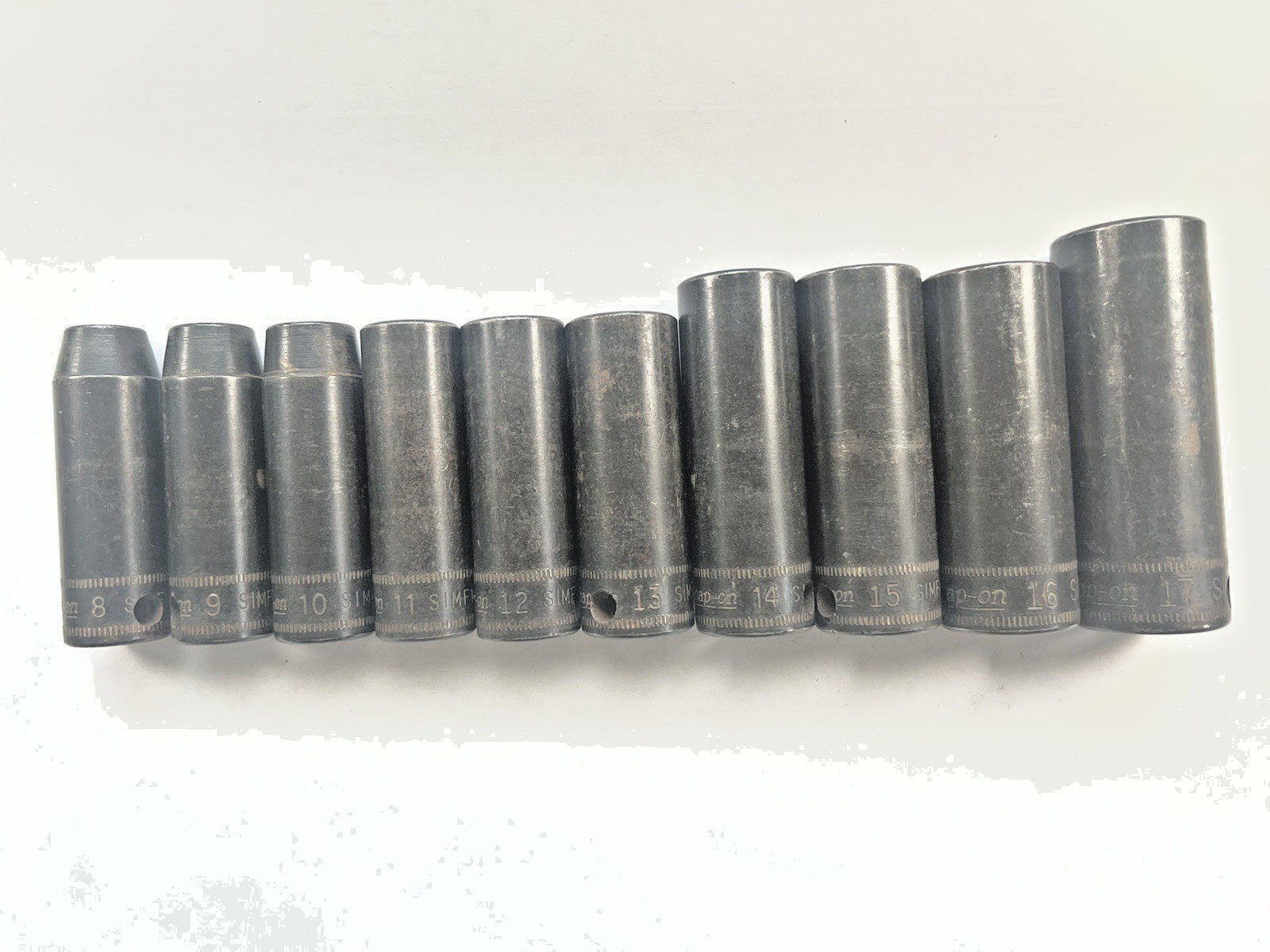 Snap-on SIMFM 3/8” Drive 8mm-17mm Metric Deep Impact Socket Set 10pc 6pt USA