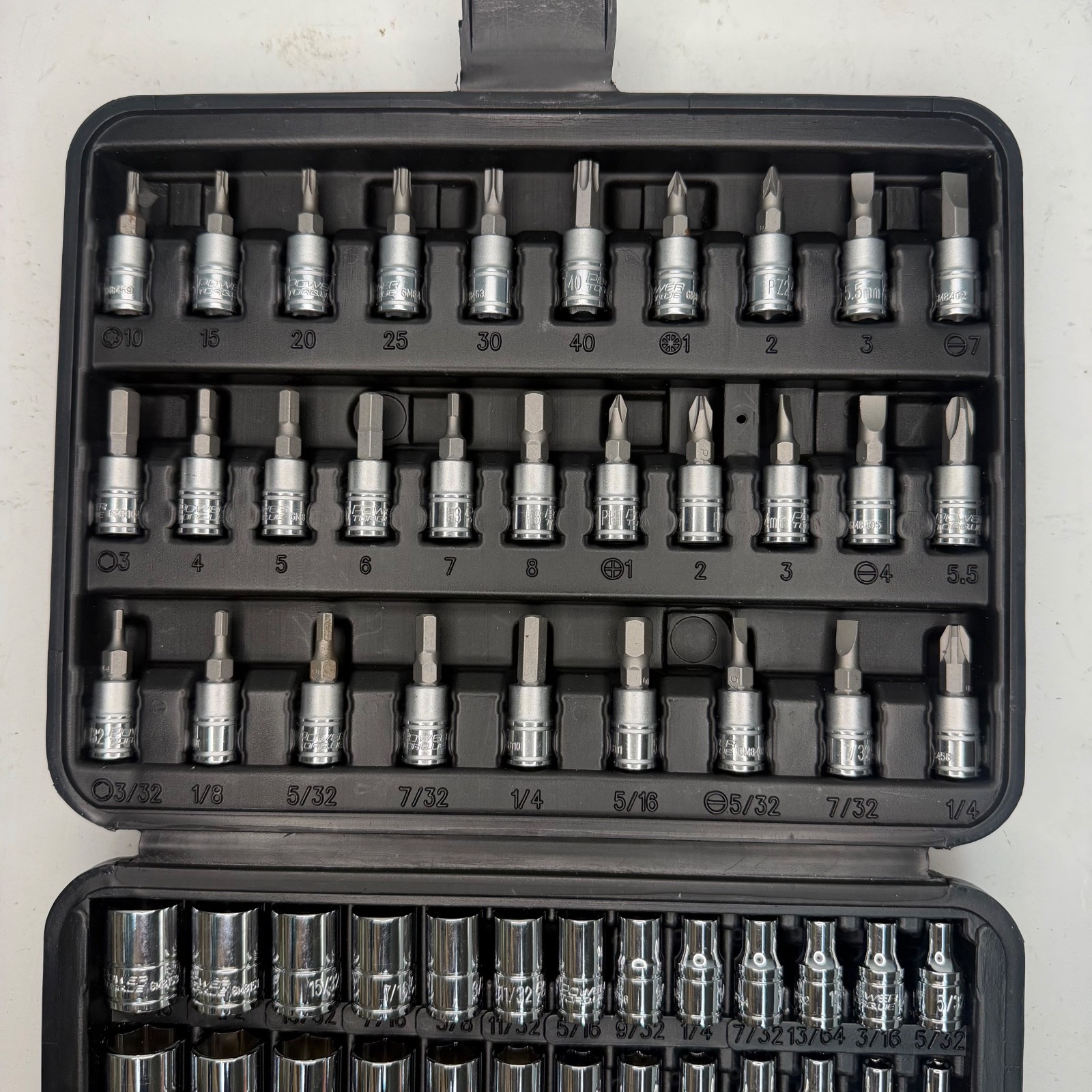 Power Torque 73 Piece 1/4 Inch Drive 6 Point SAE, Metric Tool Set – GM4324 READ
