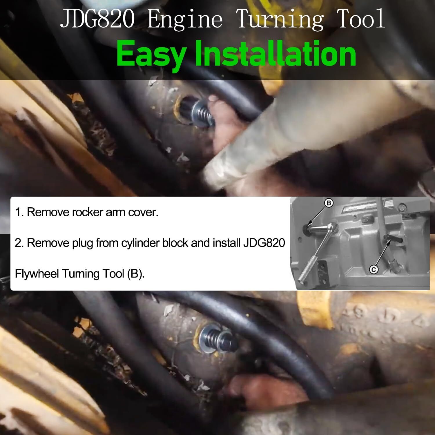 For John Deere Engine Turning Tool Alternative JDG820 JDG81-1 4024 4039 4045
