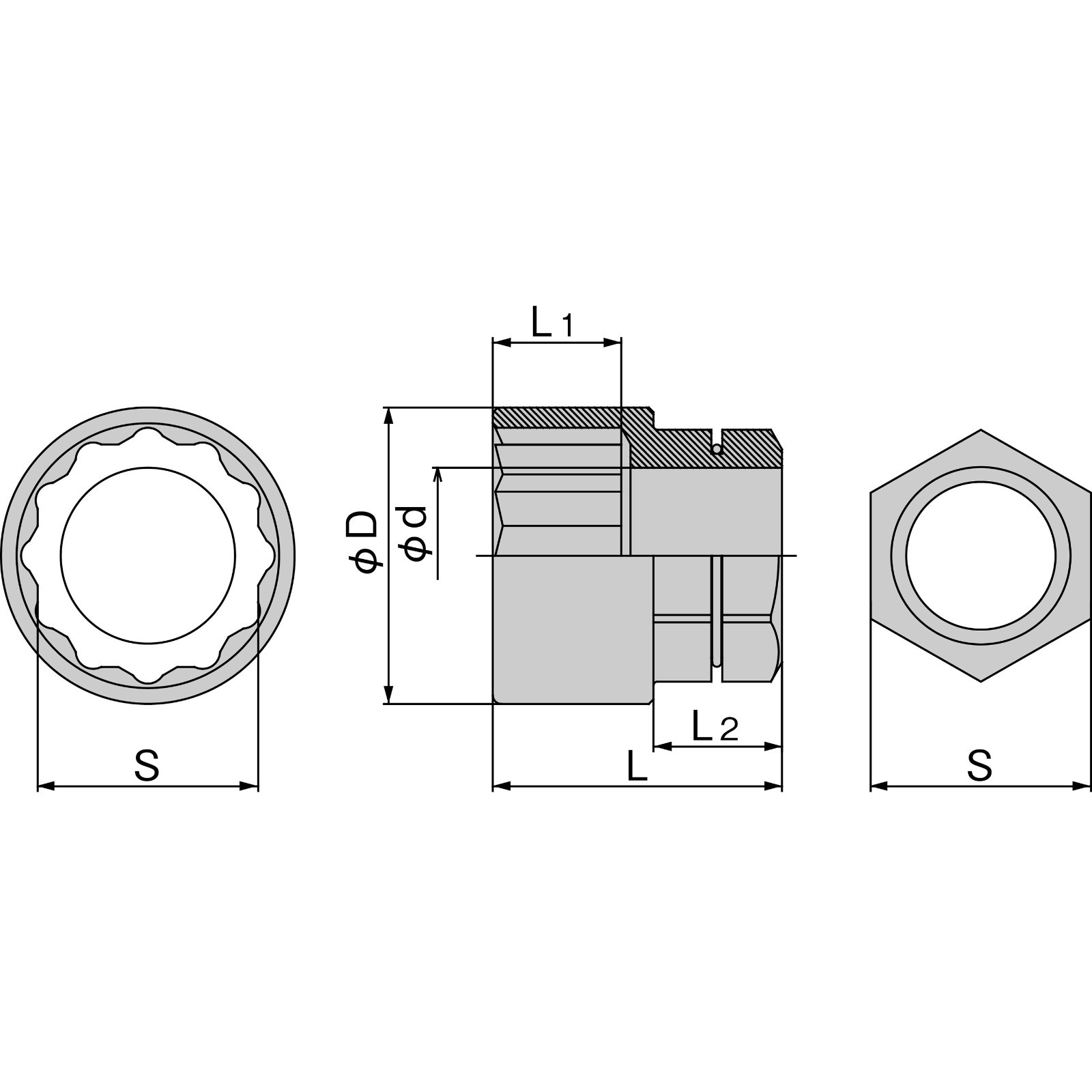 Tone RGD series box wrench socket inserts Made in Japan