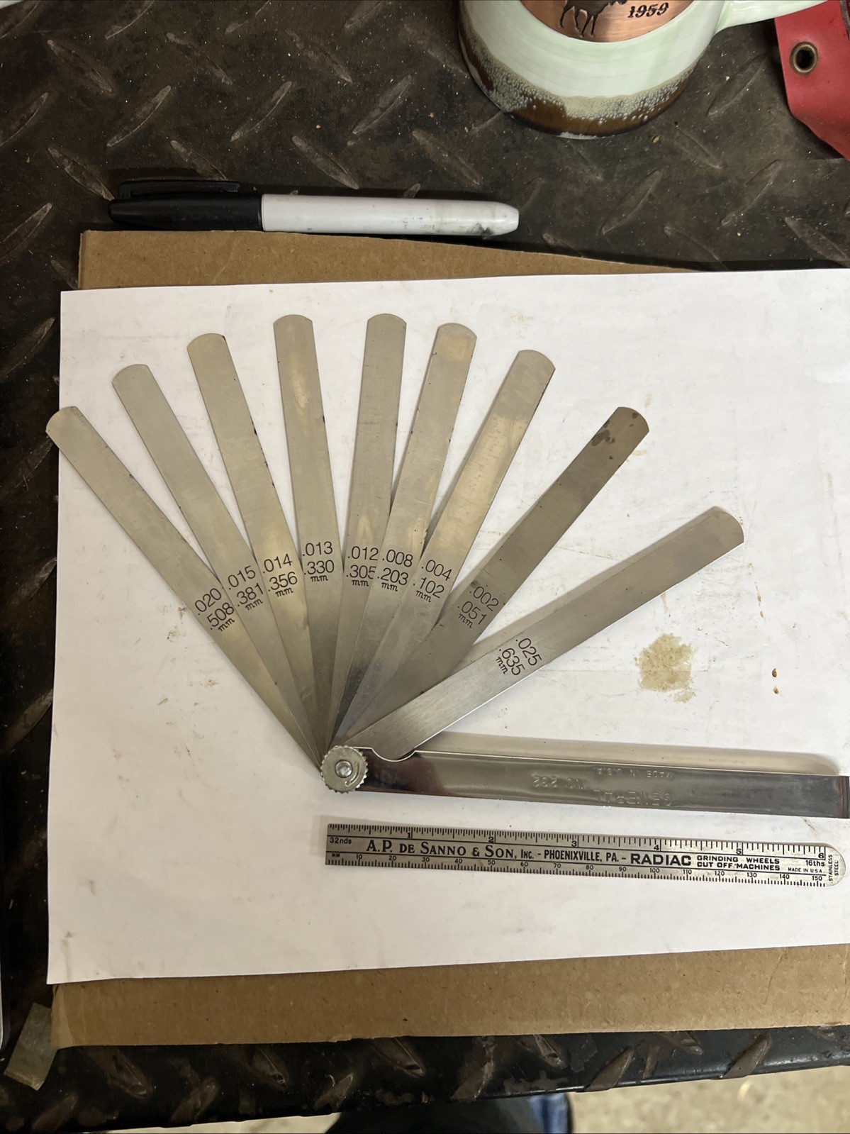General Tool No 232 6″ Feeler Gauge .002 – .025 NOS