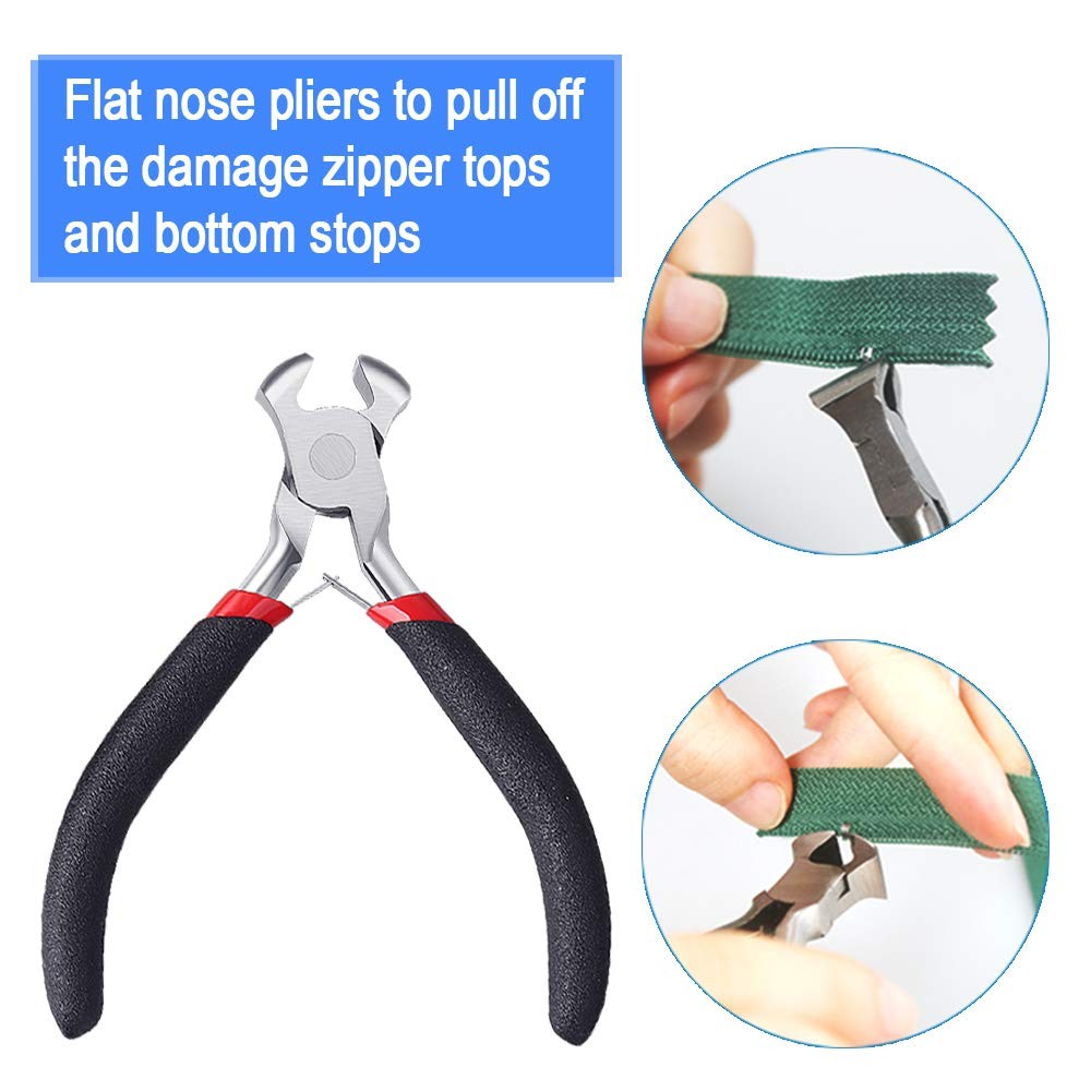 2-Pack Zipper Repair Kit – Install Pliers and Tool for Brown