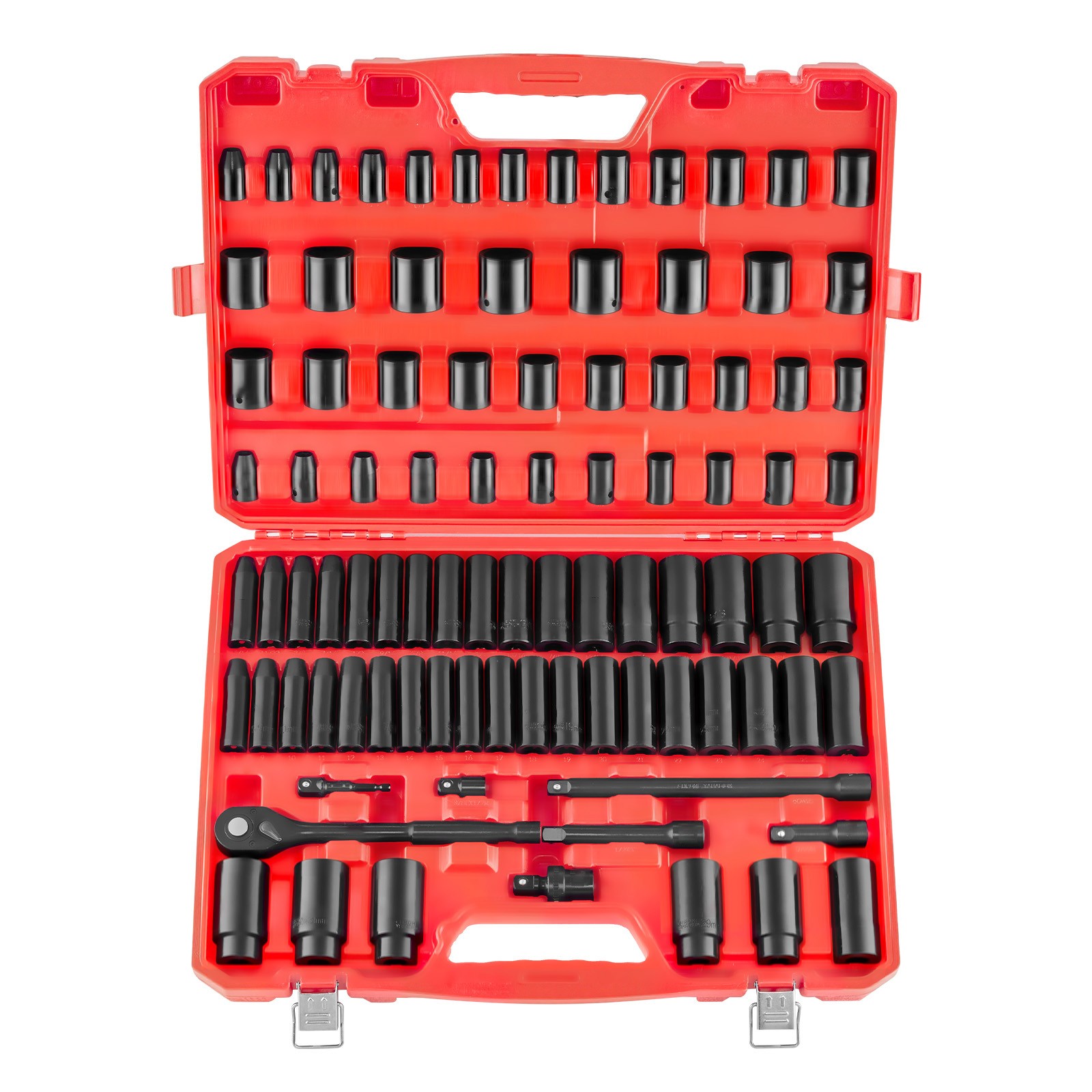 Uimoso 91-Piece Socket Set,1/2-In Drive,SAE&Metric Sizes 5/16-1-1/4 in, 8-32 mm